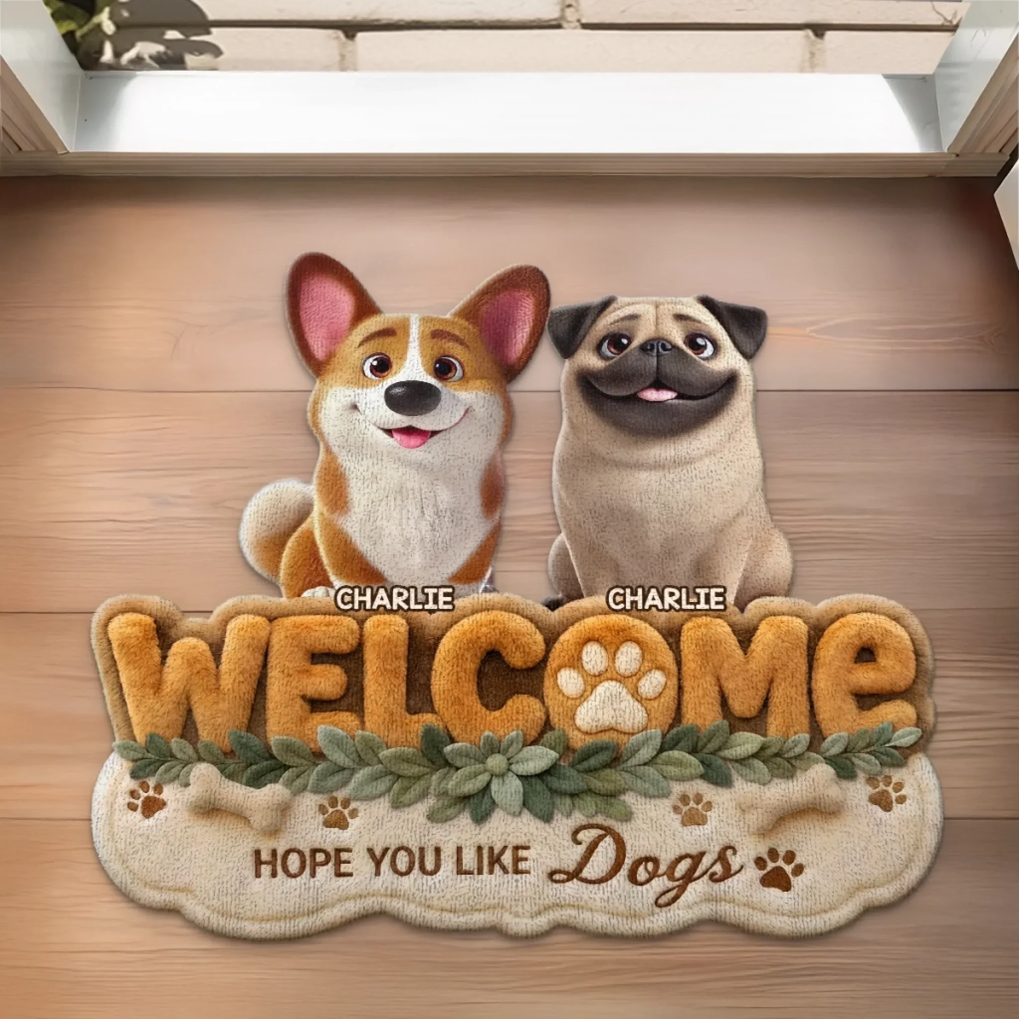 Custom Shaped Doormat - Personalized Birthday Gifts For Dog Lovers, Dog Dad And Mom - Welcome To Our Dog Home - Image 5