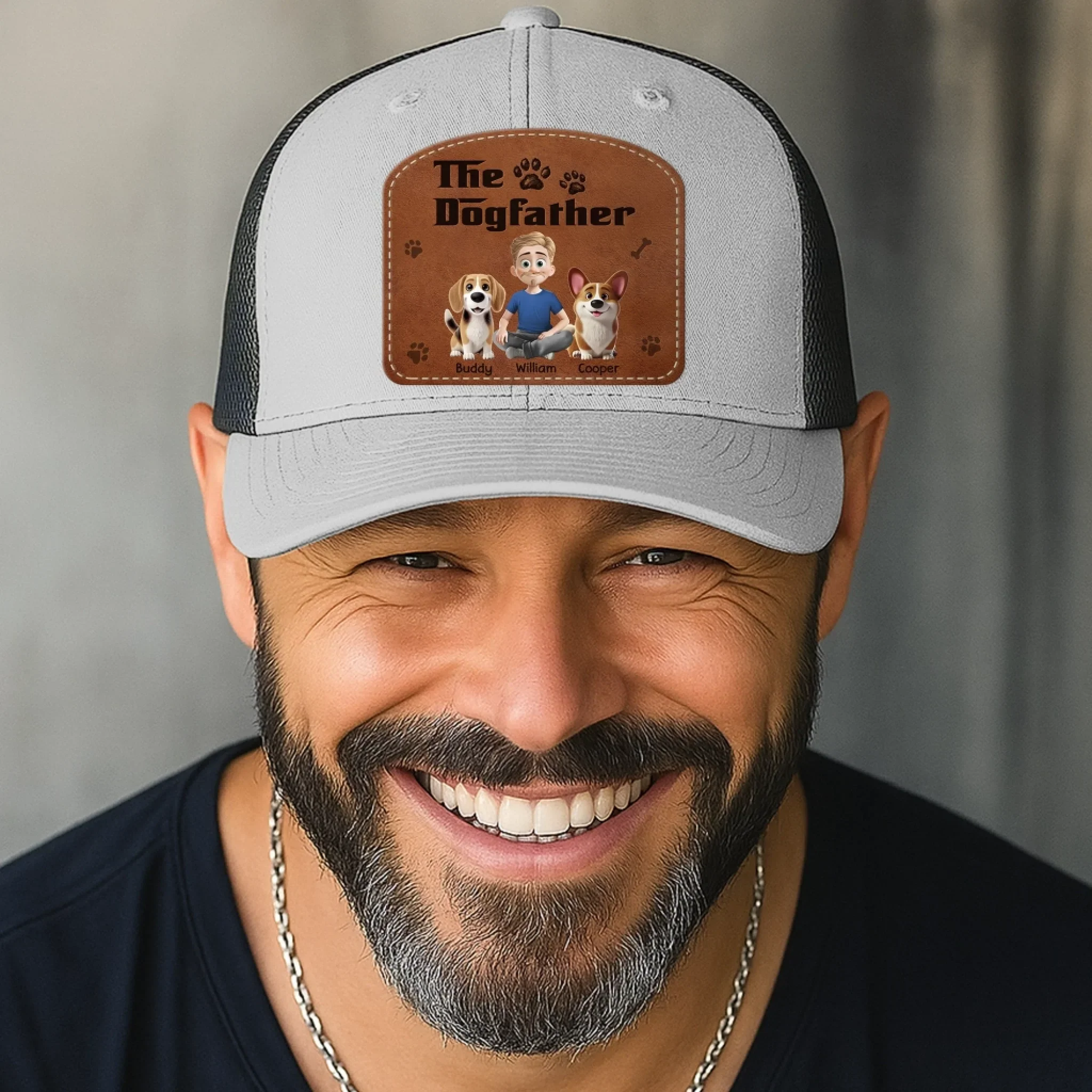 Custom Shaped Leather Patch Hat - Personalized Birthday Gifts For Dog Lovers, Dog Dad And Mom - Treat Dealer - Image 5