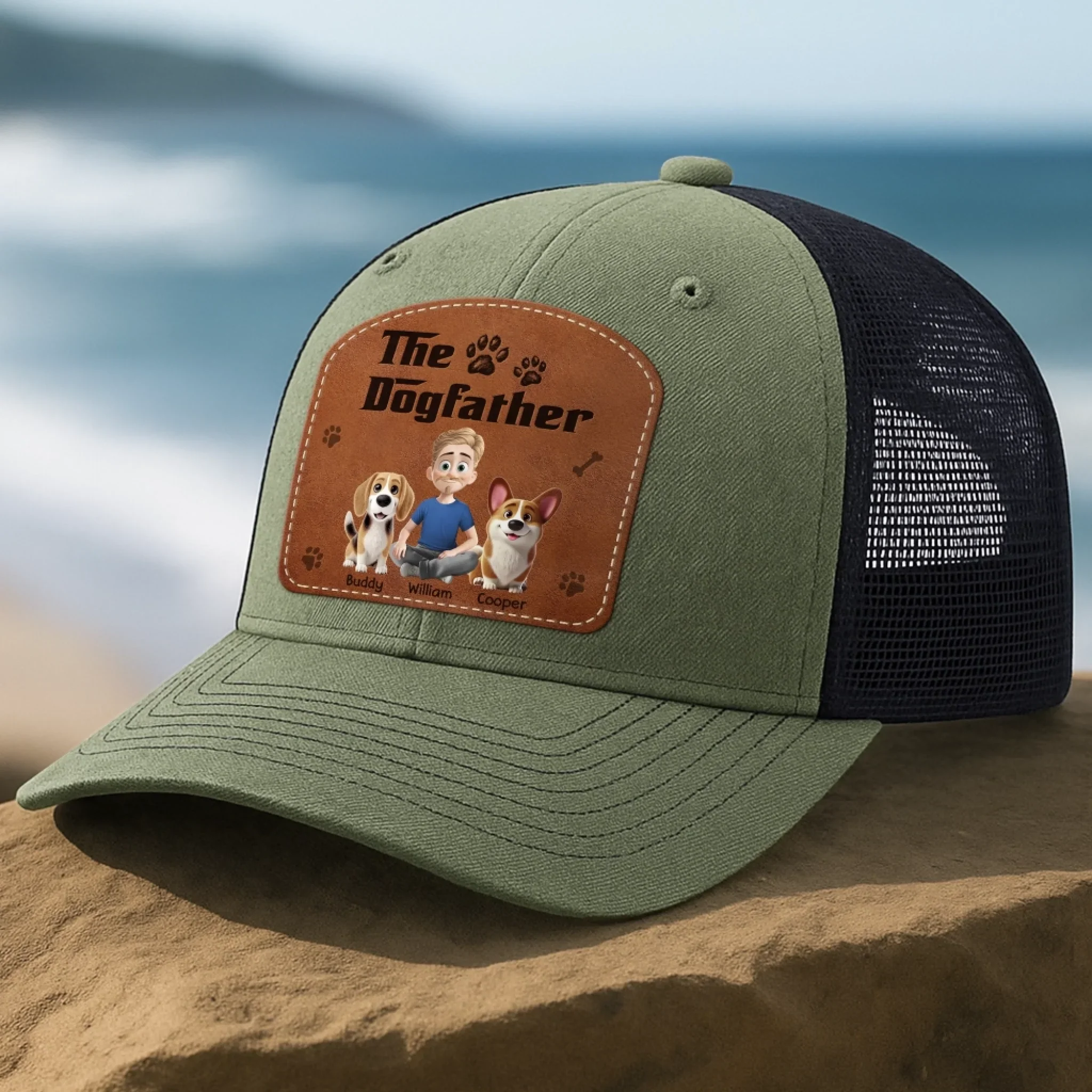 Custom Shaped Leather Patch Hat - Personalized Birthday Gifts For Dog Lovers, Dog Dad And Mom - Treat Dealer - Image 6
