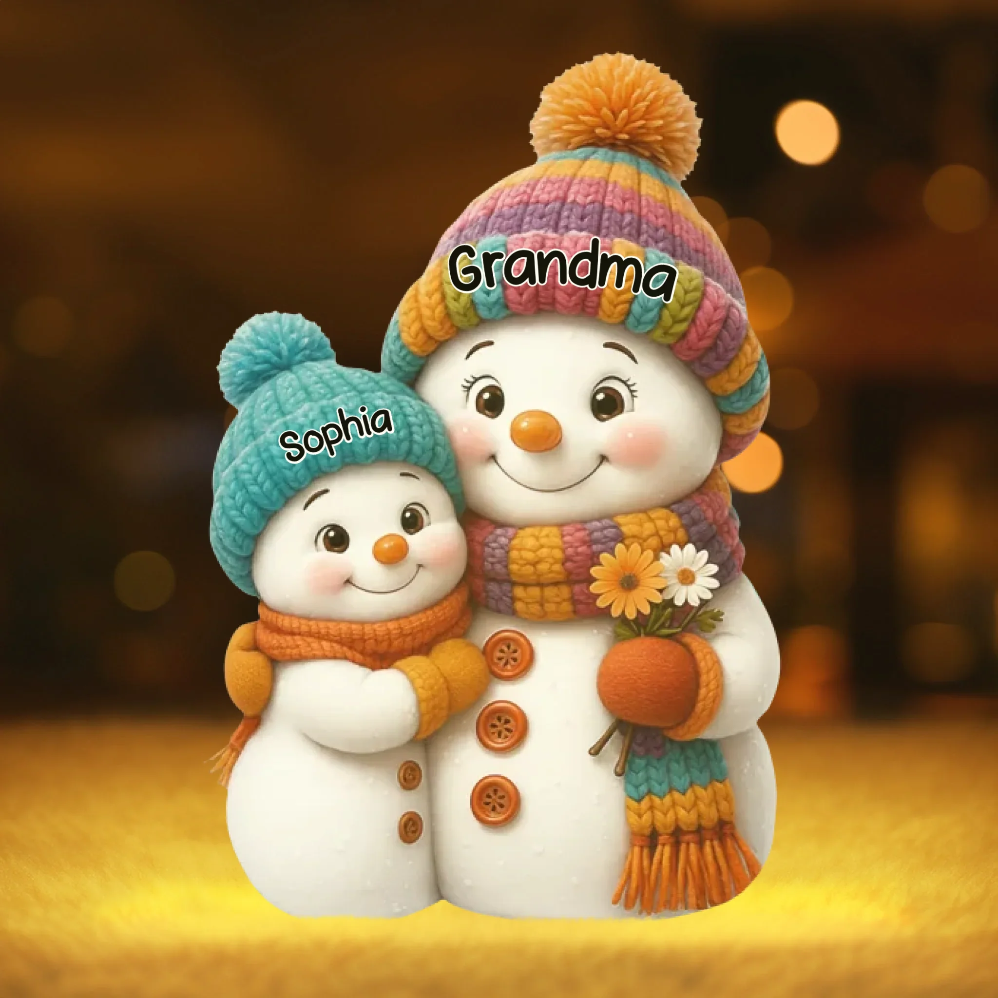 Custom Snowman Shaped Light Box - Personalized Christmas Birthday Gifts For Mom, Grandma - Baked With Love And Laughter - Image 2