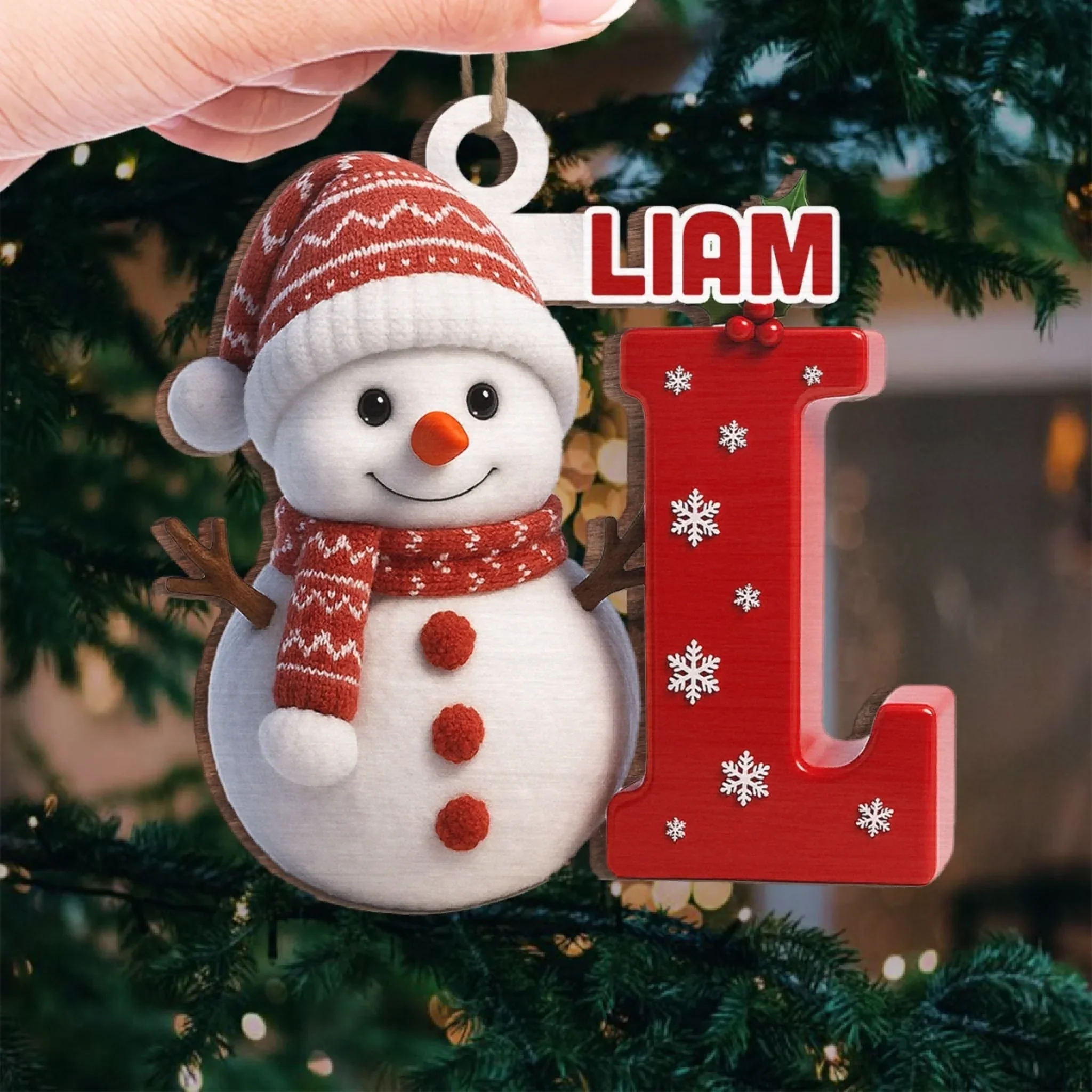 Custom Snowman Wood Ornament - Personalized Christmas Birthday Gifts For Mom, Dad, Brother, Sister, Kids - Home Is Where Love Grows - Image 4
