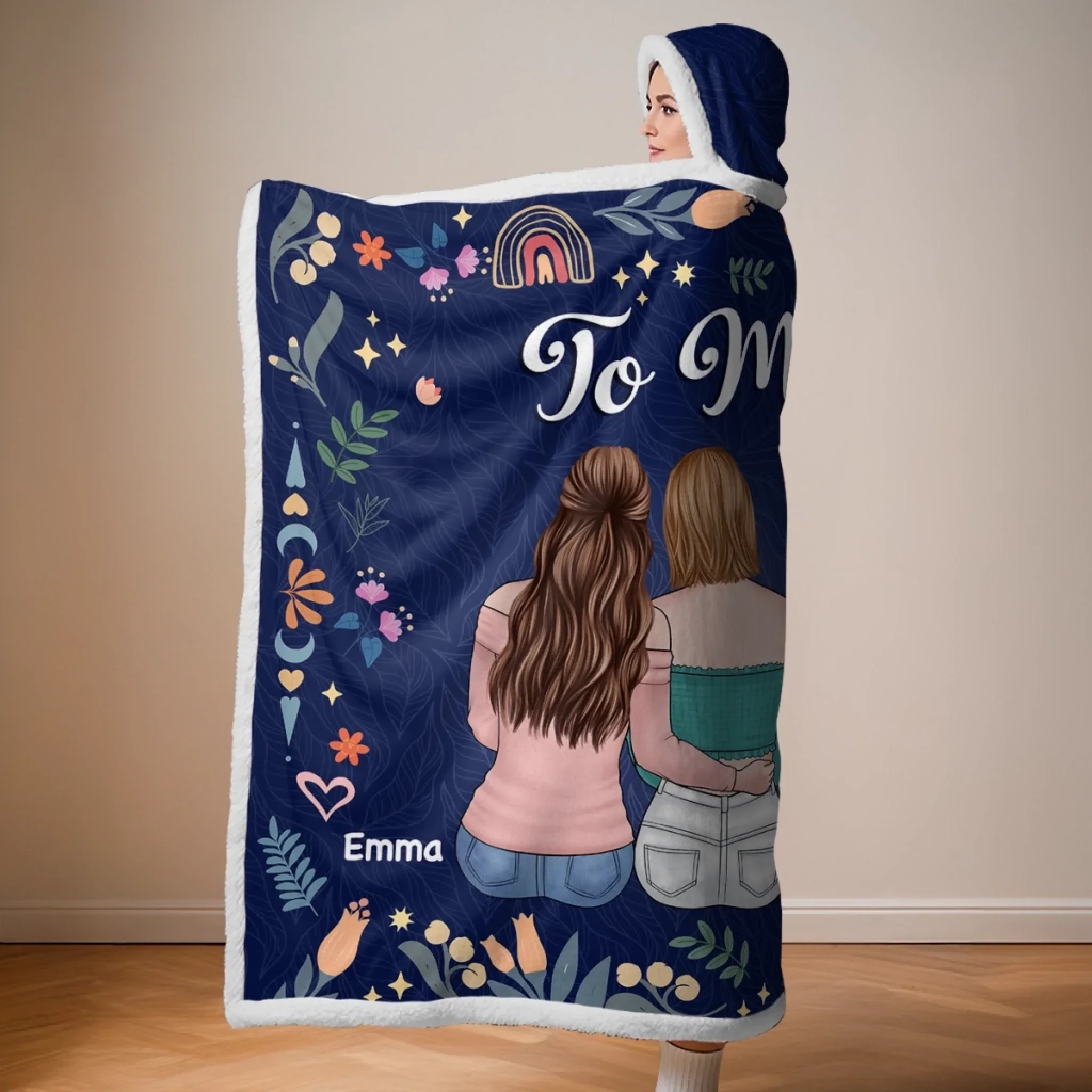 Custom Snuggle Blanket, Hoodie Blanket - Personalized Best Friend Birthday Gifts For Women, Besties, Sisters, BFF - Besties Make Life Sparkle Brighter - Image 5