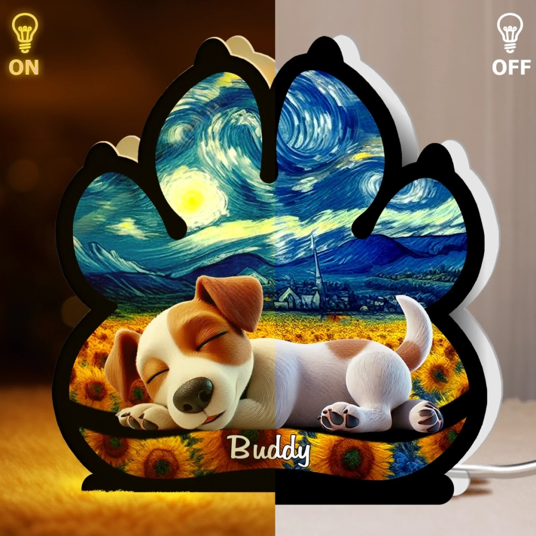 Custom Starry Night Shaped Light Box - Personalized Pet Memorial Sympathy Gifts For Dogs - Light Of Love - Image 4
