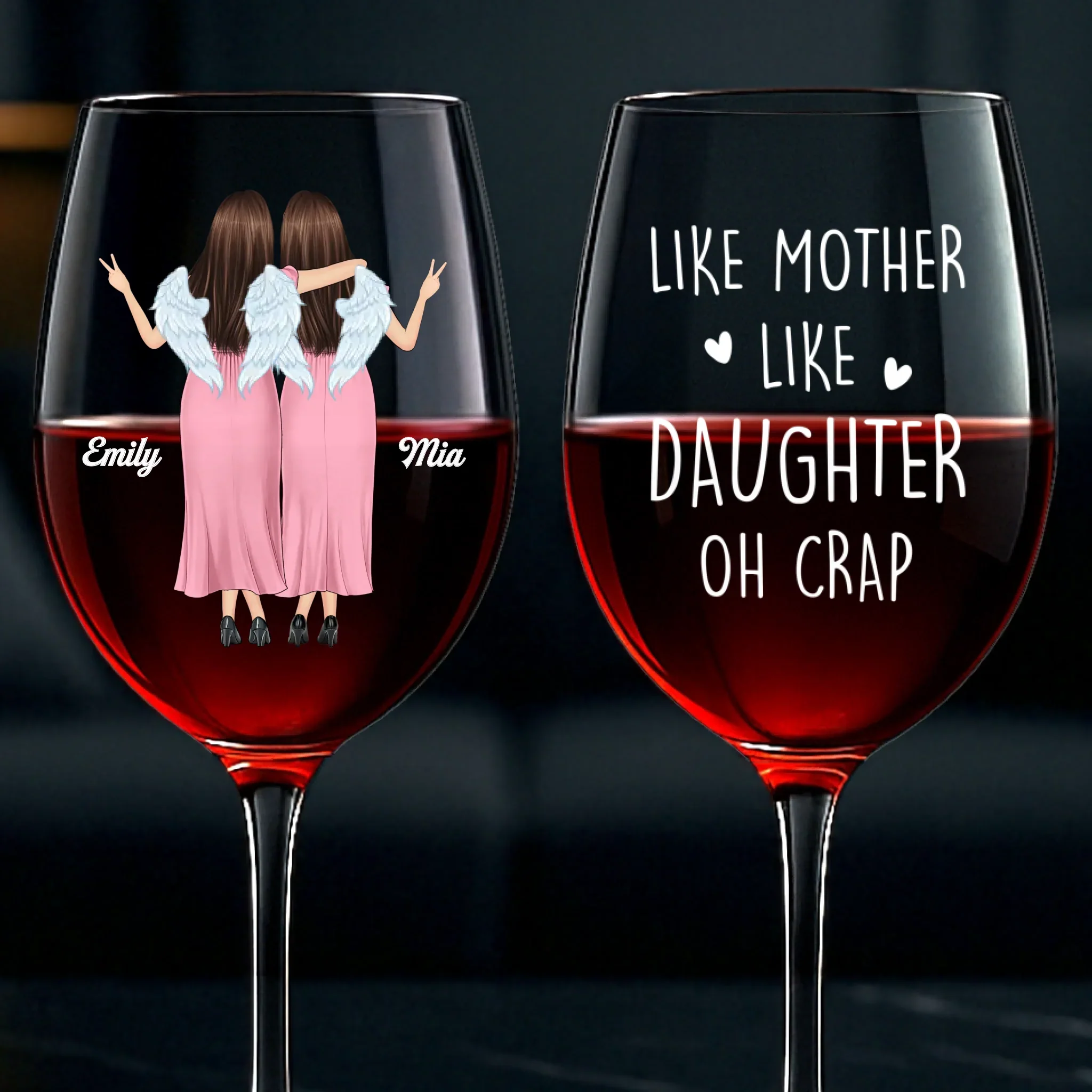 Custom Stemmed Wine Glass - Personalized Birthday Gifts For Mom, Daughter - Partners In Wine And Life - Image 2