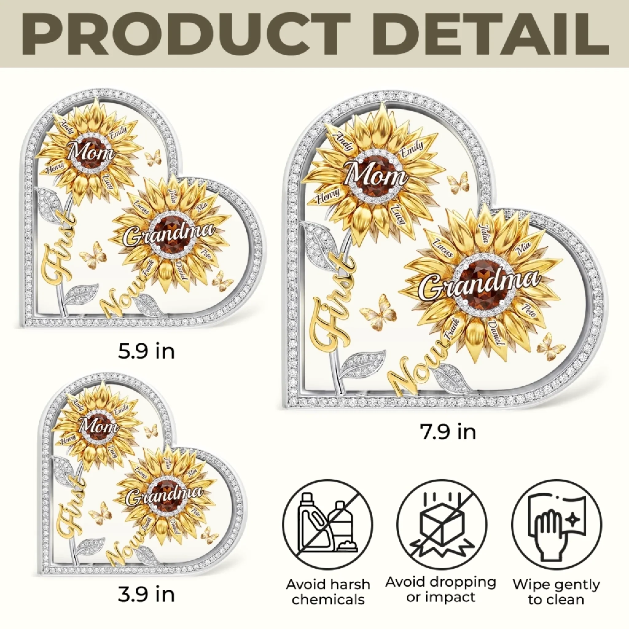 Custom Sunflower Acrylic Plaque - Personalized Mother's Day Birthday Gifts For Mom, Grandma - Forever Our Sunshine - Image 6