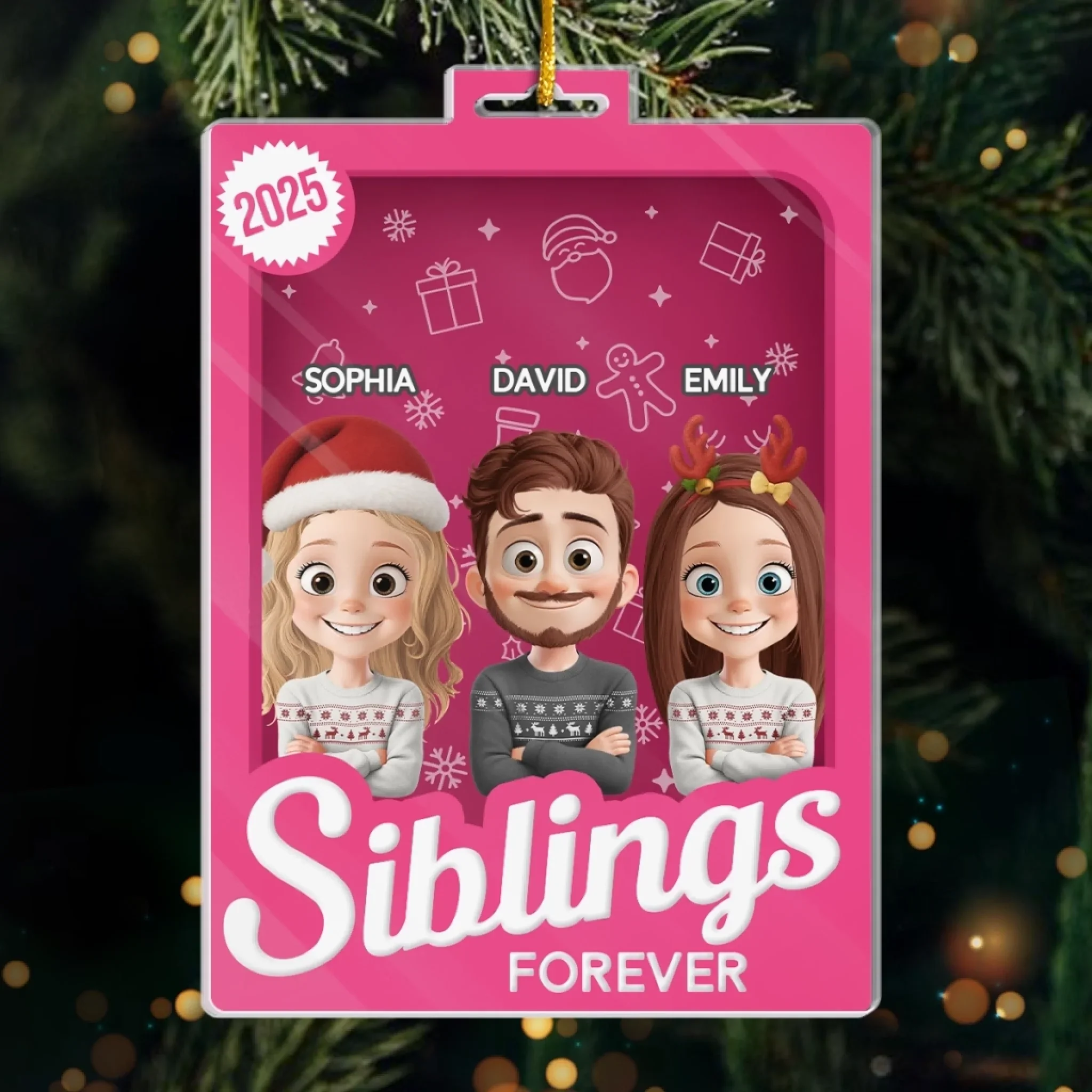 Custom Toy Box Acrylic Ornament - Personalized Christmas Birthday Gifts For Mom, Dad, Brother, Sister, Kids - For The People Who Mean Everything - Image 3