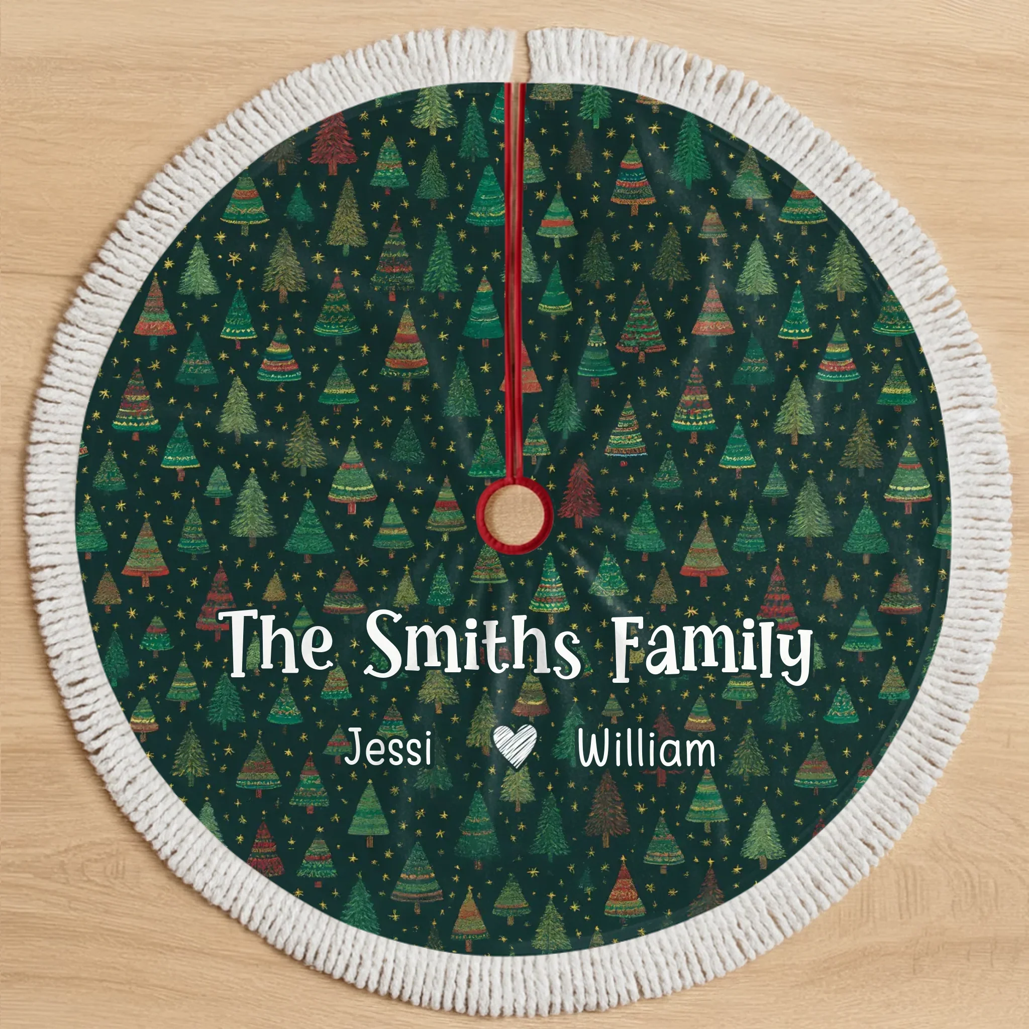 Custom Tree Skirt - Personalized Christmas Birthday Gifts For Mom, Dad, Brother, Sister, Kids - Joy Begins Beneath This Tree - Image 2