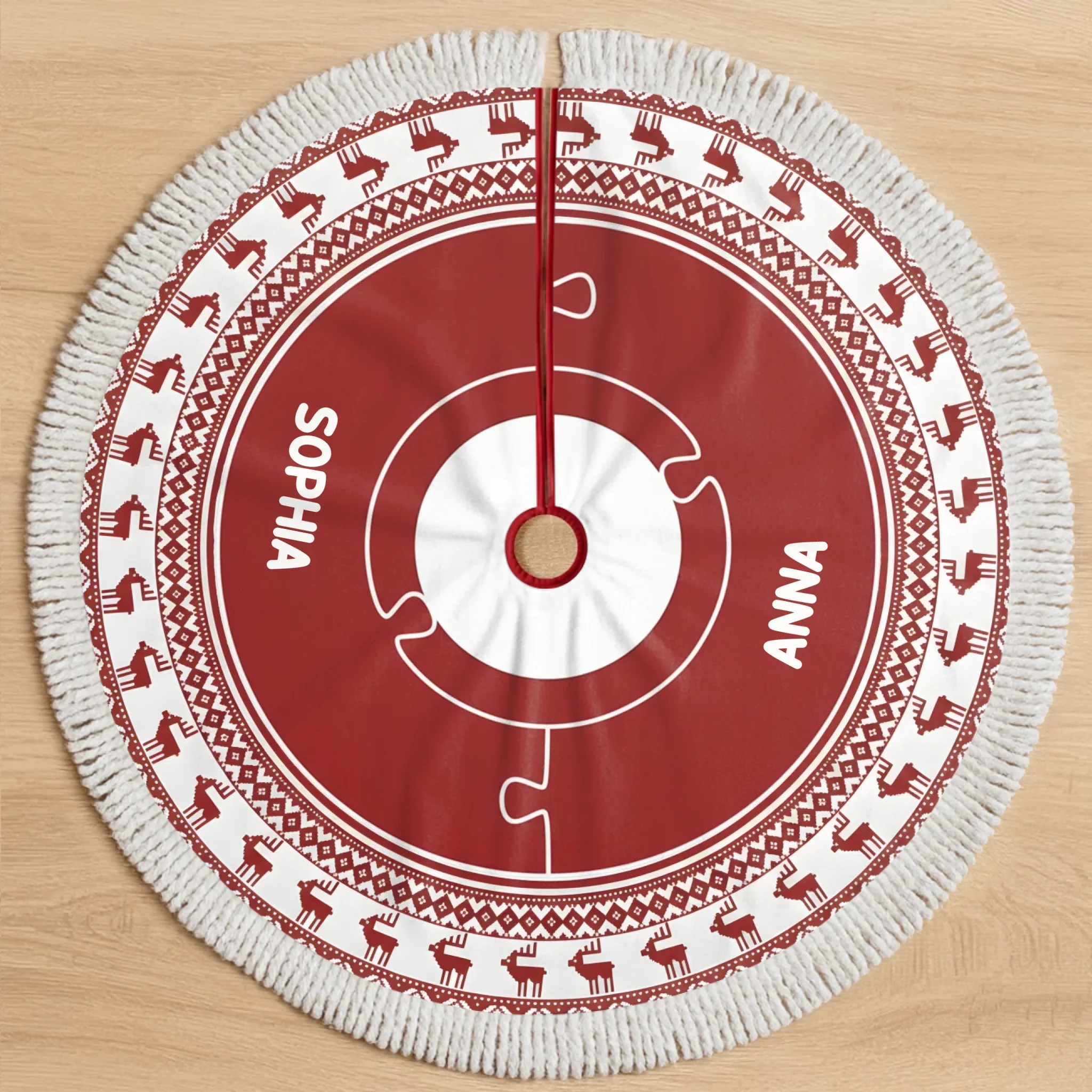 Custom Tree Skirt - Personalized Christmas Birthday Gifts For Mom, Dad, Brother, Sister, Kids - Love Circles Us Here - Image 2
