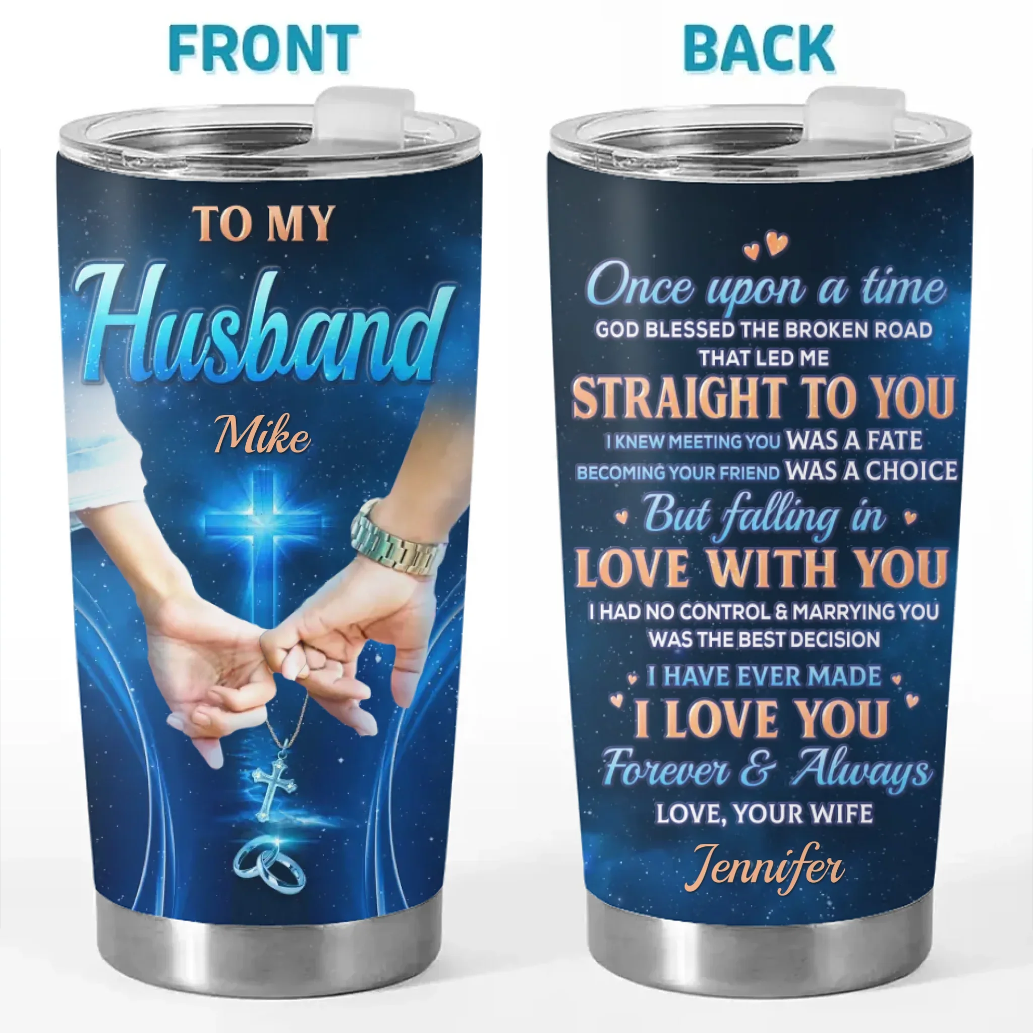 Custom Tumbler - Personalized Anniversary Wedding Gifts For Husband And Wife, Him And Her - Infinite Love, Infinite Us - Image 3