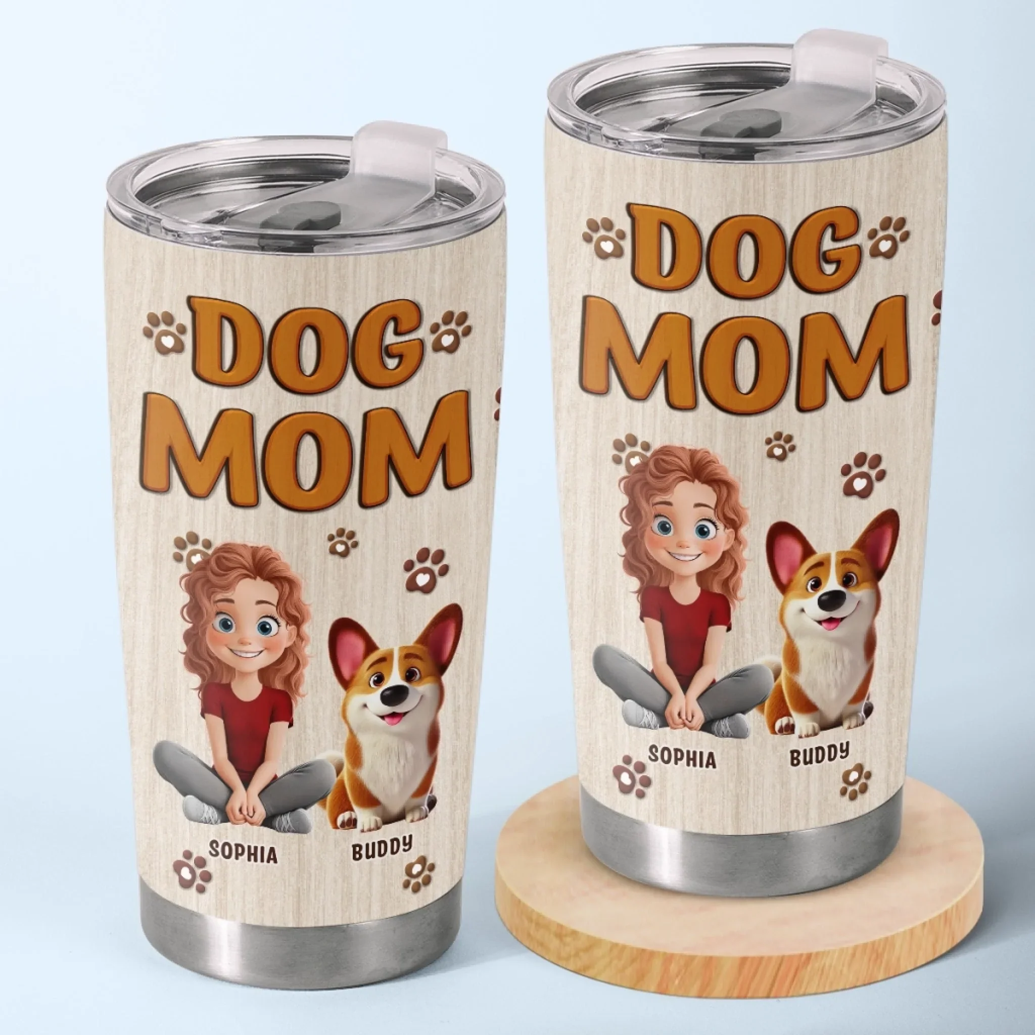 Custom Tumbler - Personalized Birthday Gifts For Dog Cat Lovers, Dog Dad And Mom, Cat Owners - Living My Best Dog Mom Life - Image 5
