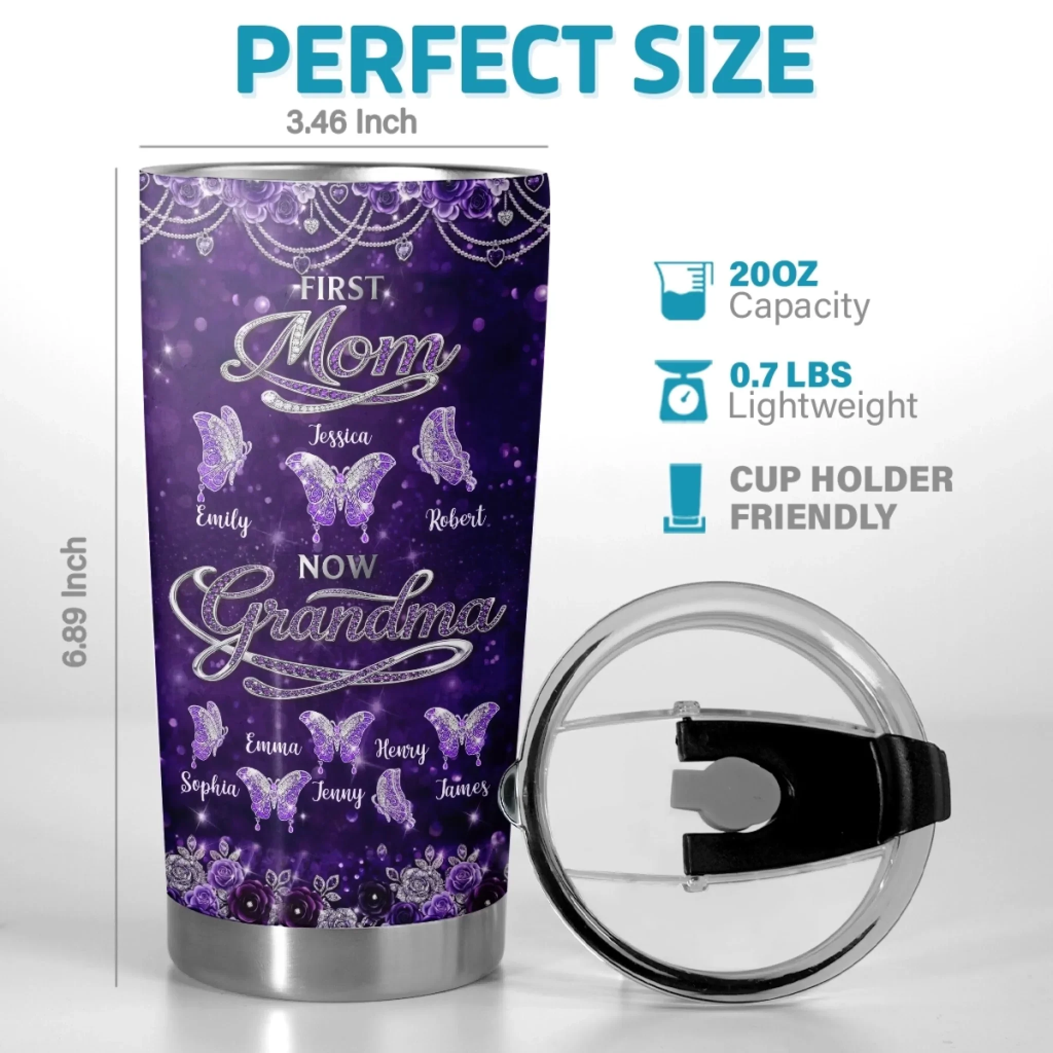 Custom Tumbler - Personalized Mother's Day Birthday Gifts For Mom, Grandma - The Heart Of Every Generation - Image 3