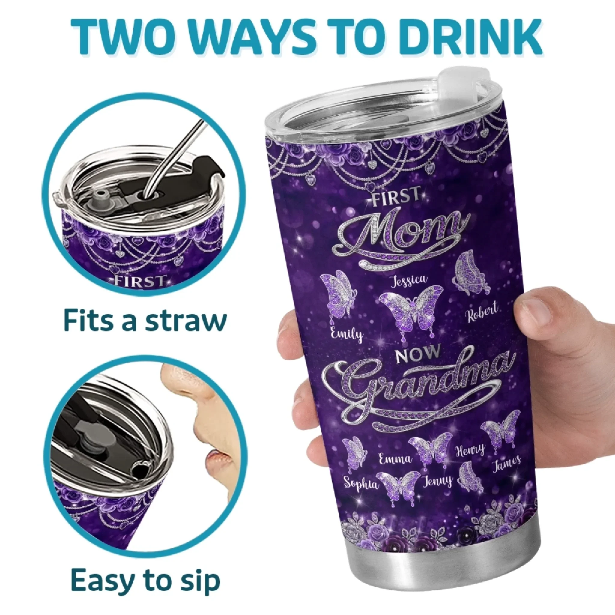 Custom Tumbler - Personalized Mother's Day Birthday Gifts For Mom, Grandma - The Heart Of Every Generation - Image 4