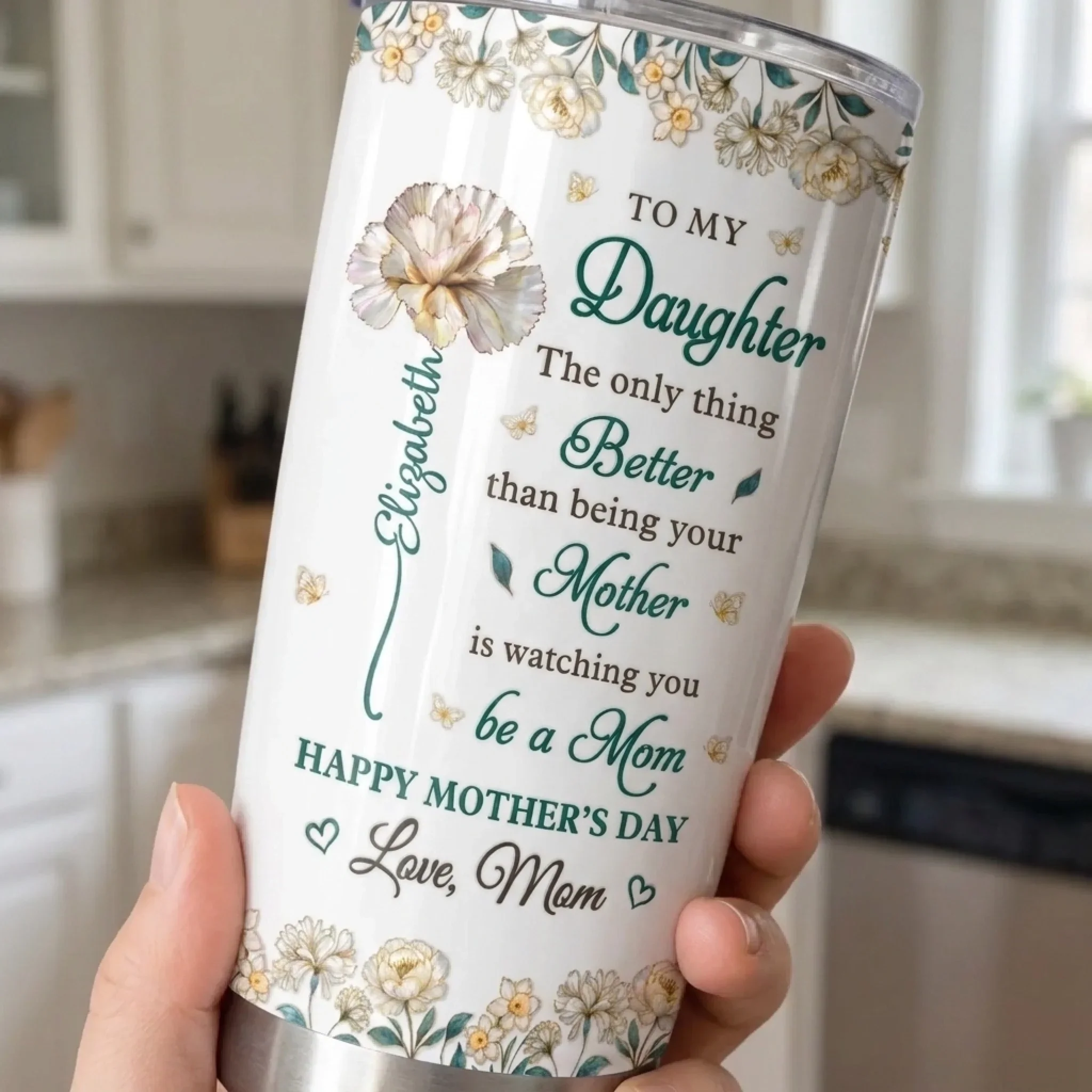 Custom Tumbler - Personalized Mother's Day Gifts For Mom, Daughter - Love Blooms So Beautifully Through You - Image 3