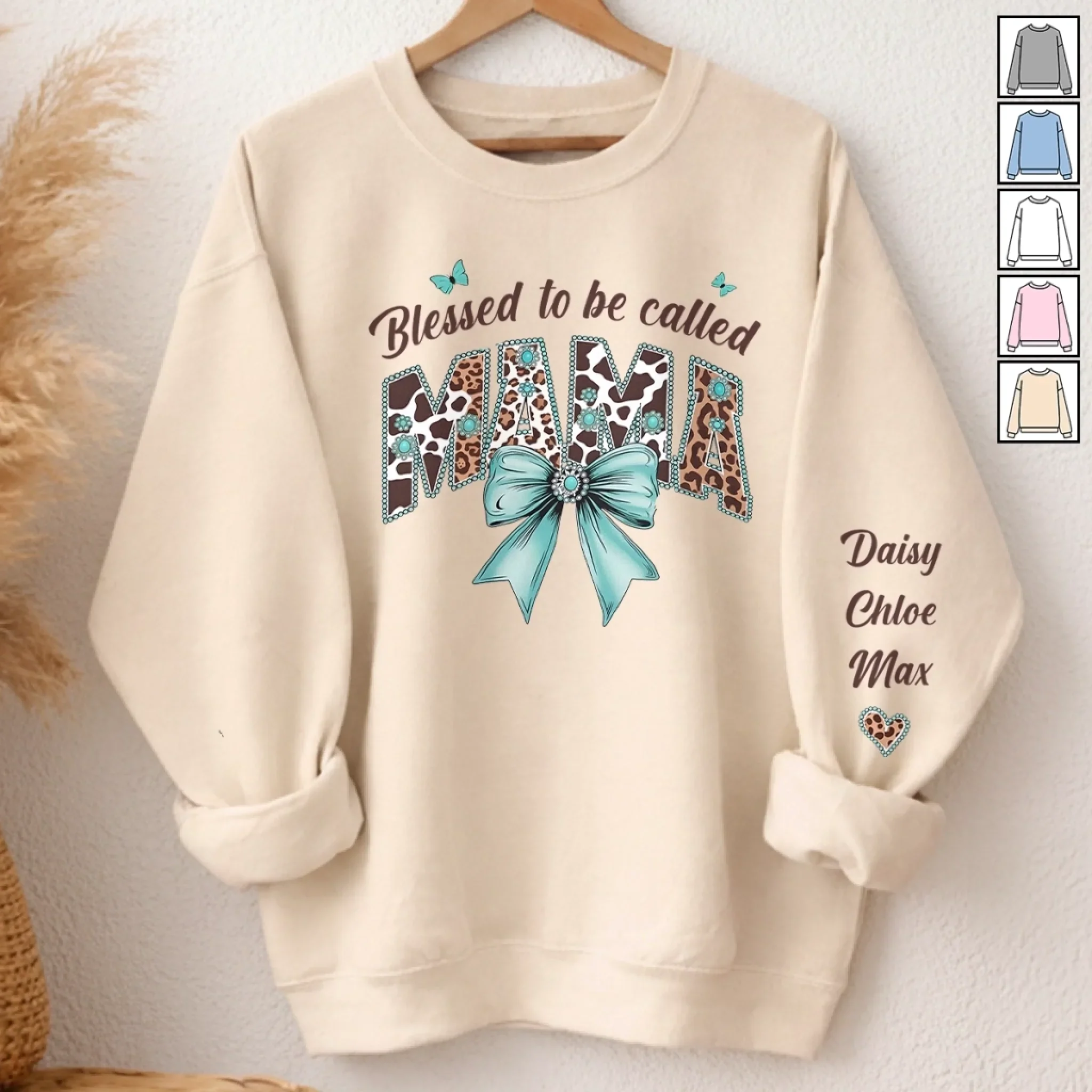 Custom Unisex Sweater, Hoodie - Personalized Mother's Day Birthday Gifts For Mom, Grandma - Blessed Mama Life