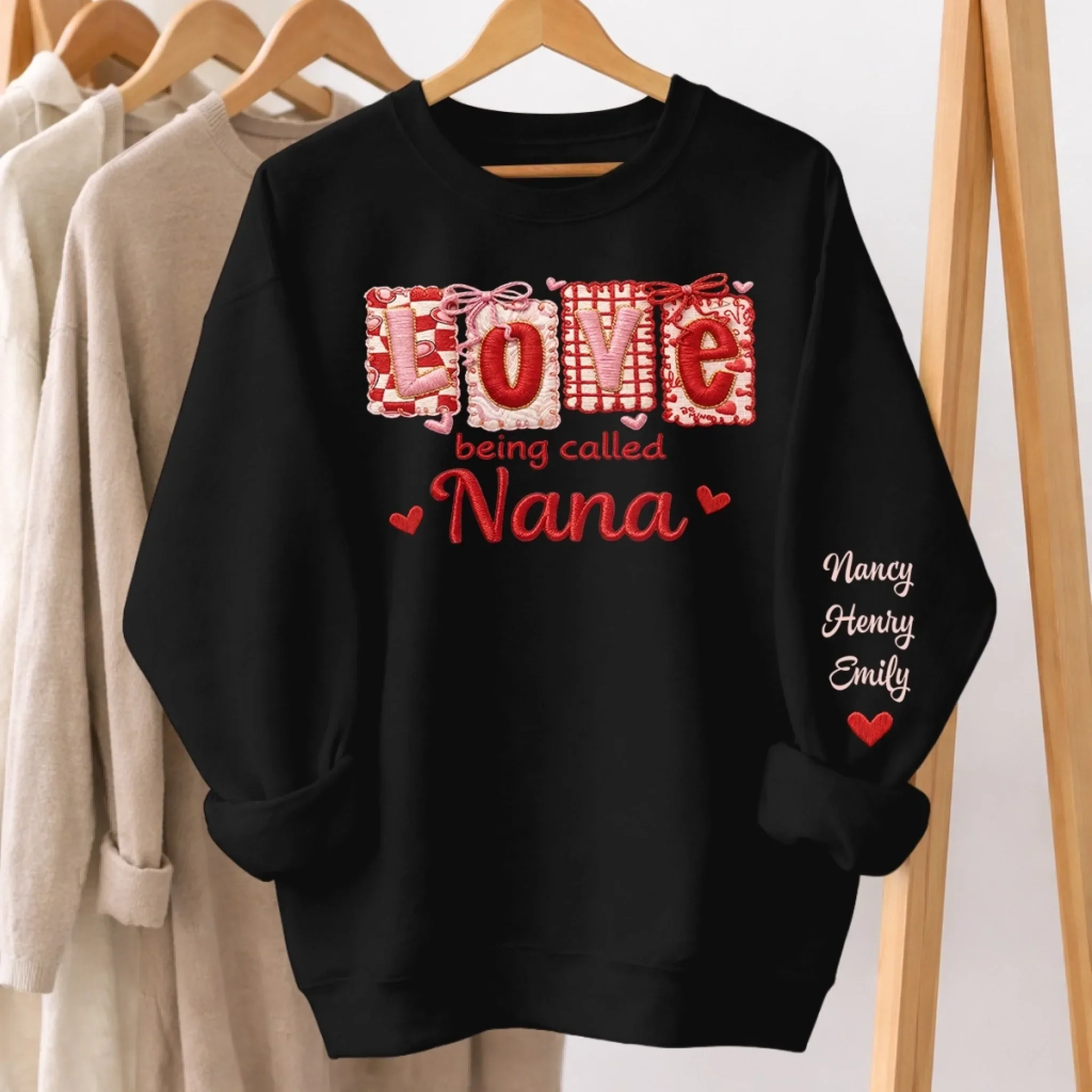 Custom Unisex Sweater, Hoodie - Personalized Mother's Day Birthday Gifts For Mom, Grandma - Heart Of The Family - Image 6