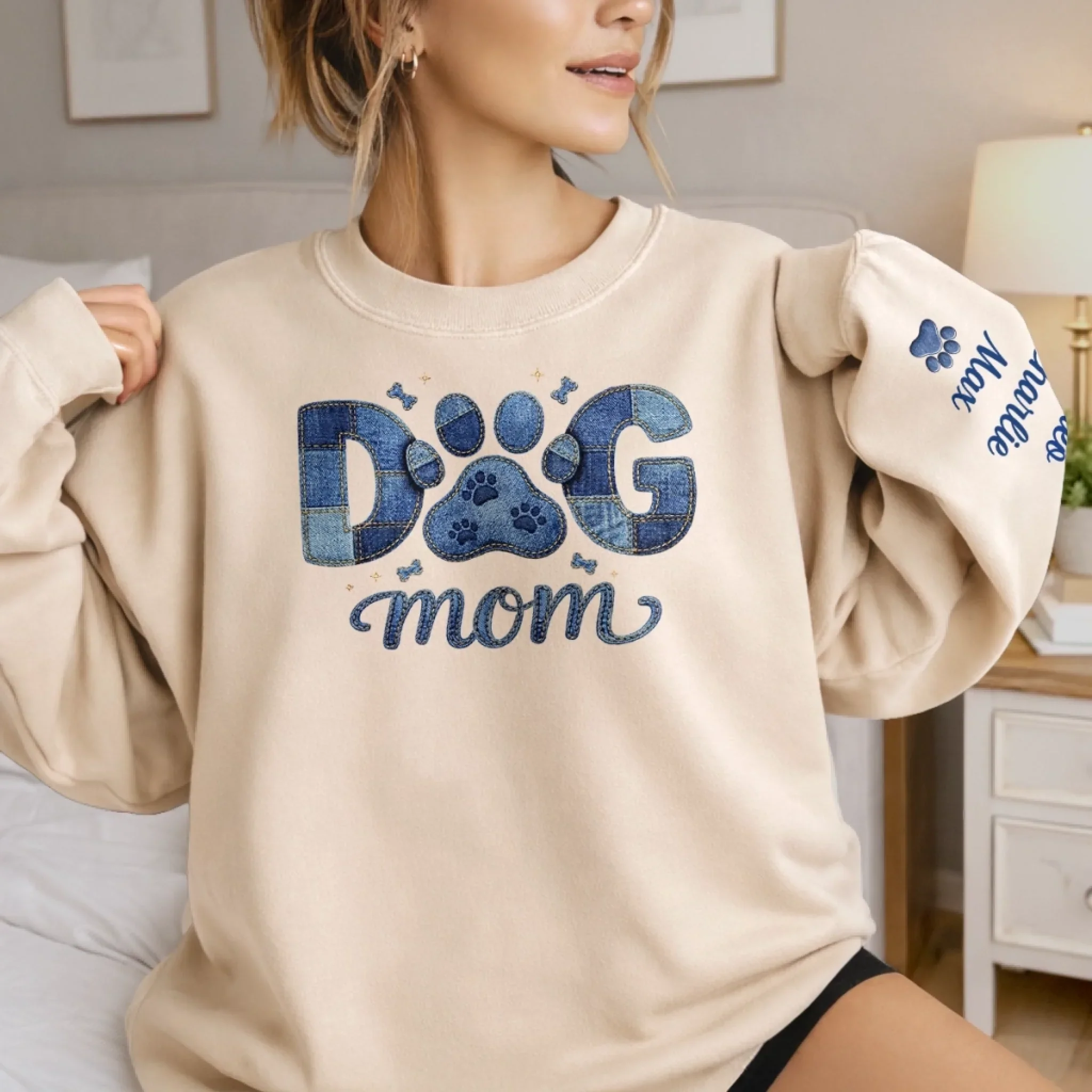Custom Unisex Sweater, Hoodie With Design On Sleeve - Personalized Birthday Gifts For Dog Cat Lovers, Dog Dad And Mom, Cat Owners - Love Lives With Pets - Image 4