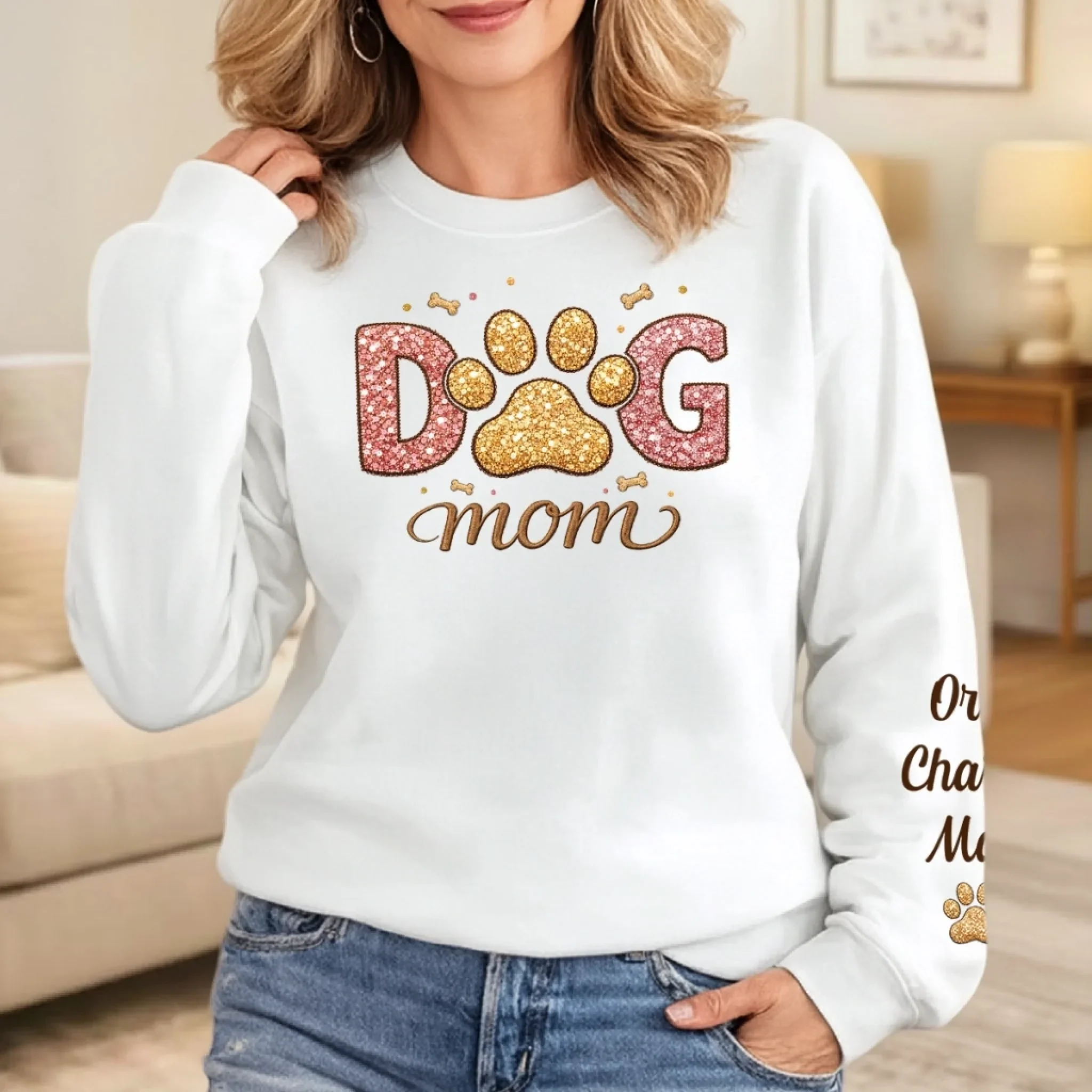 Custom Unisex Sweater, Hoodie With Design On Sleeve - Personalized Birthday Gifts For Dog Cat Lovers, Dog Dad And Mom, Cat Owners - Spoiled Pets Club - Image 5