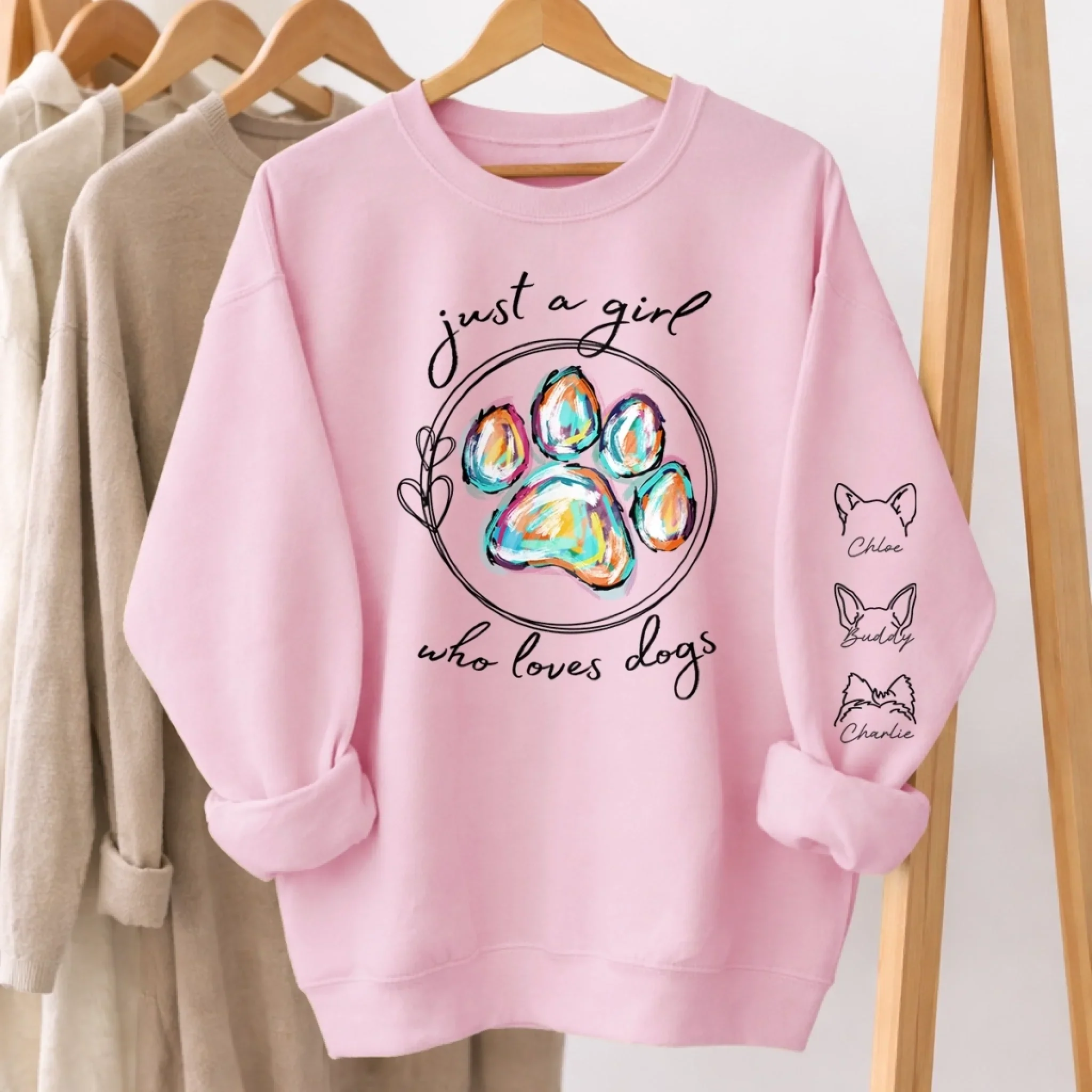 Custom Unisex Sweatshirt, Hoodie With Design On Sleeve -Personalized Birthday Gifts For Dog Cat Lovers, Dog Dad And Mom, Cat Owners - Fur Baby Club - Image 7
