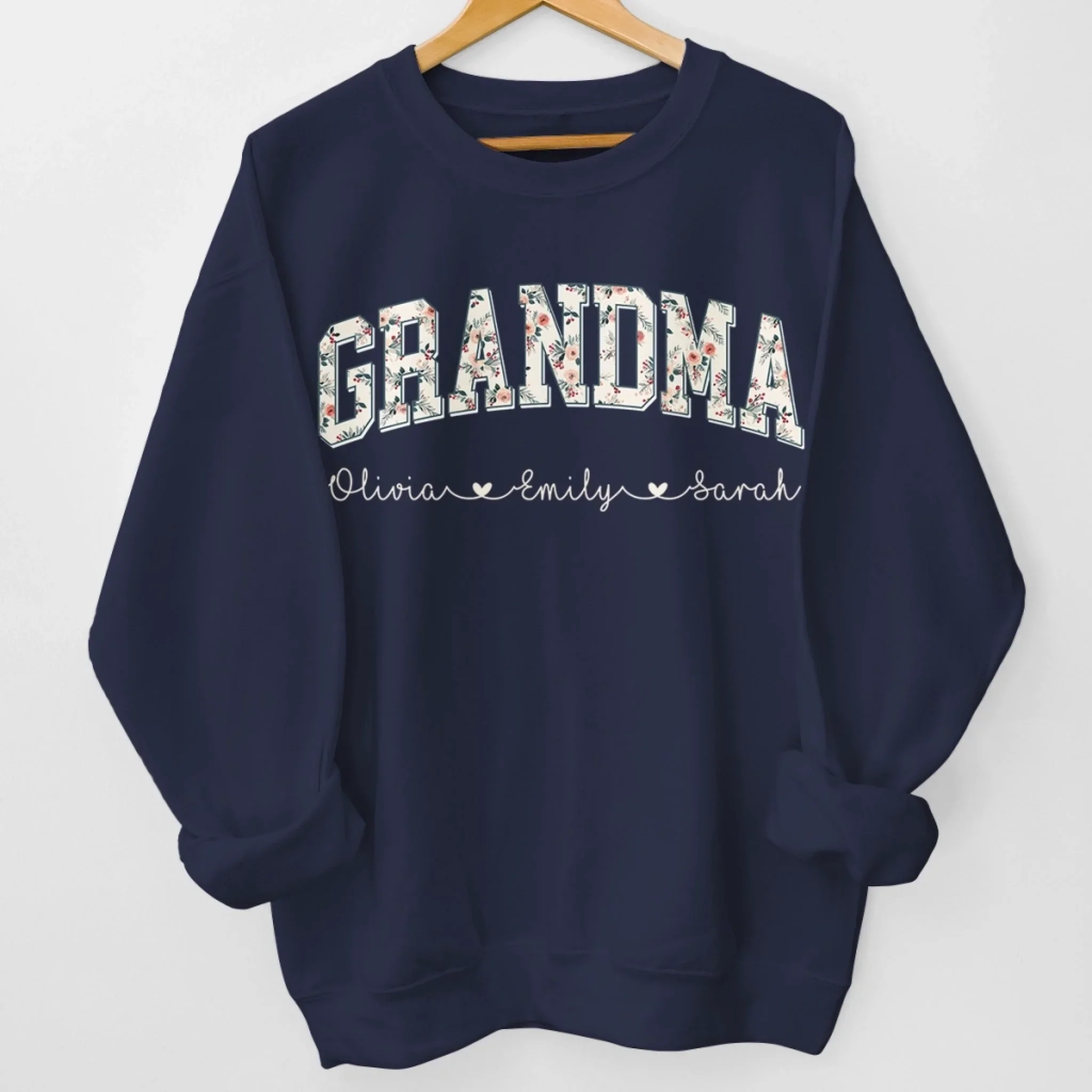 Custom Unisex Sweatshirt, Hoodie With Design On Sleeve - Personalized Birthday Gifts For Mom, Grandma - Loved In Every Season Of Life