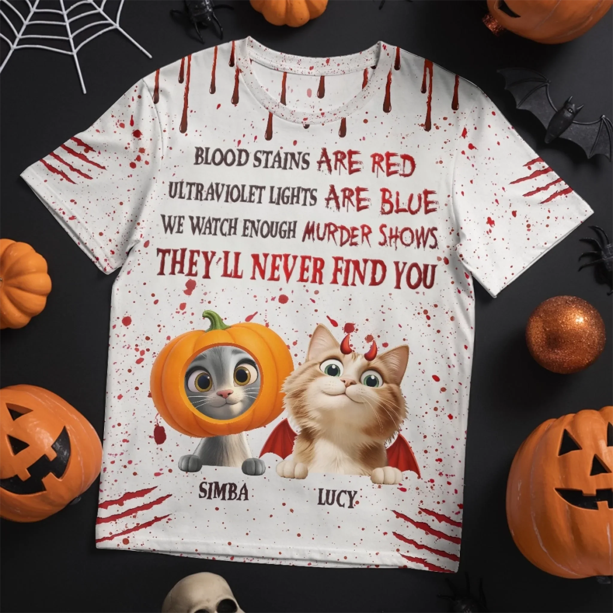 Custom Unisex T-shirt - Personalized Halloween Birthday Gifts For Cat Lovers, Cat Mom And Dad - Purranormal Activity - Image 5