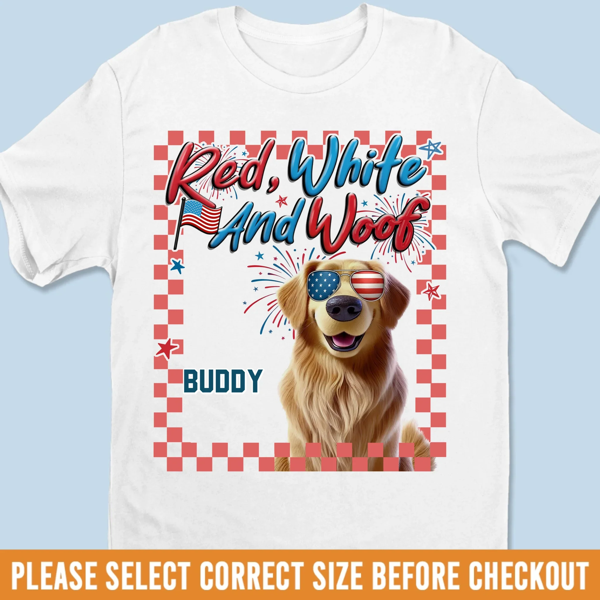 Custom Unisex T-shirt, Premium T-shirt, Hoodie - Personalized 4th Of July Gifts For Dog Lovers, Dog Dad And Mom - Born To Be Pawsome - Image 2