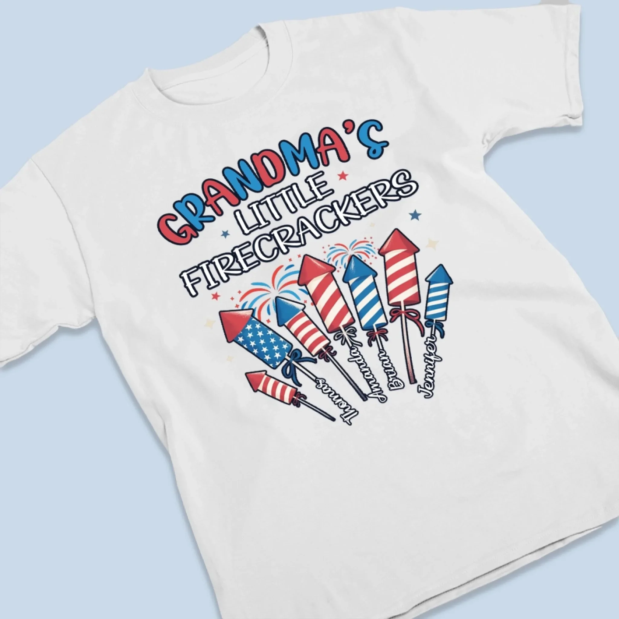 Custom Unisex T-shirt, Premium T-shirt, Hoodie - Personalized 4th Of July Gifts For Mom, Grandma - Spark Joy With Tiny Firecrackers - Image 3