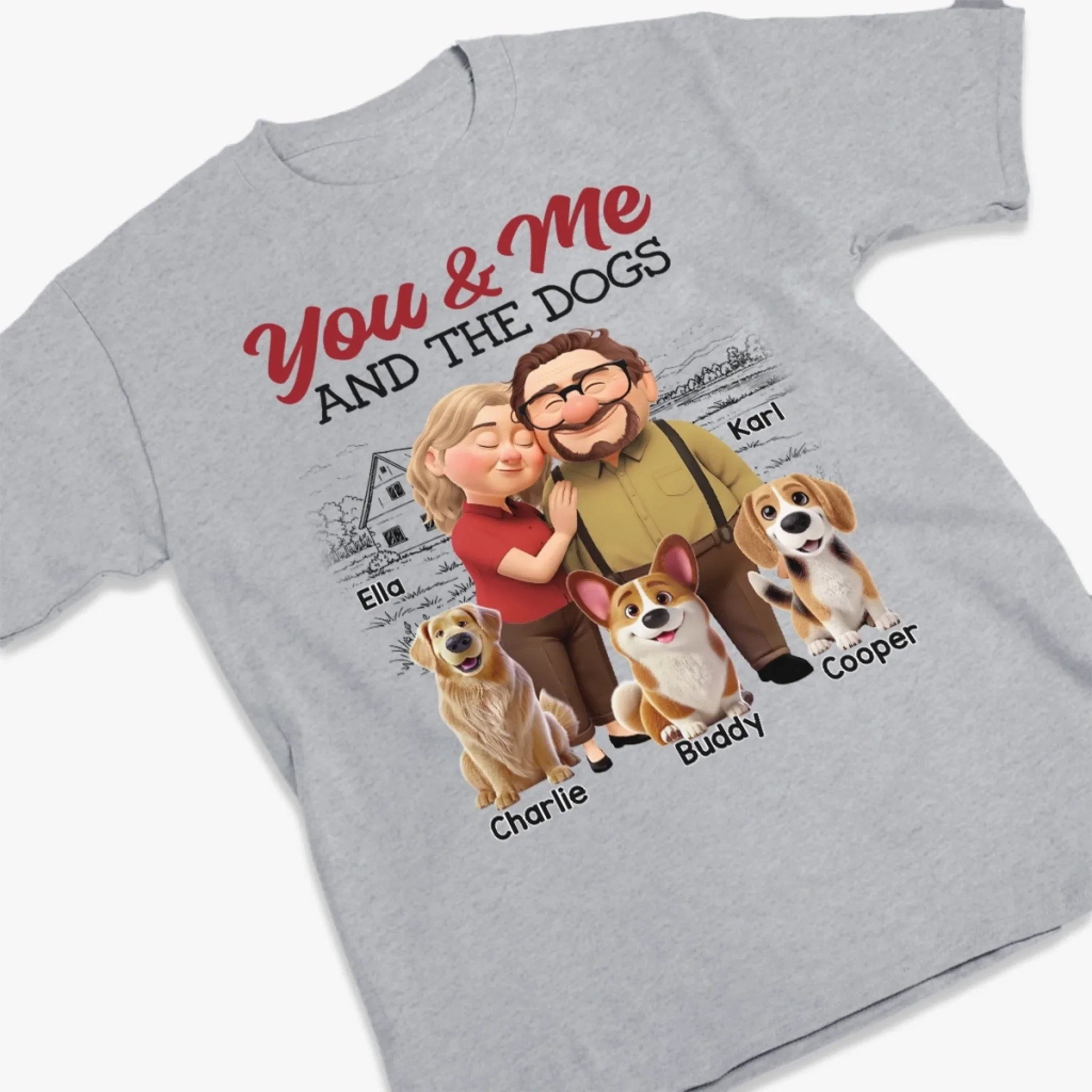 Custom Unisex T-shirt, Premium T-shirt, Hoodie - Personalized Anniversary Wedding Gifts For Husband And Wife, Dog Cat Lovers - You Are My Safe Place - Image 3