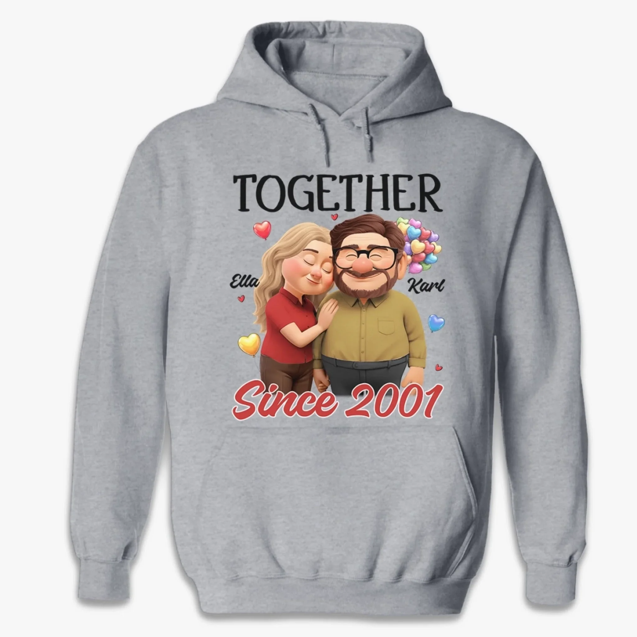Custom Unisex T-shirt, Premium T-shirt, Hoodie - Personalized Anniversary Wedding Gifts For Husband And Wife, Him And Her - Love Lives Between Us - Image 6