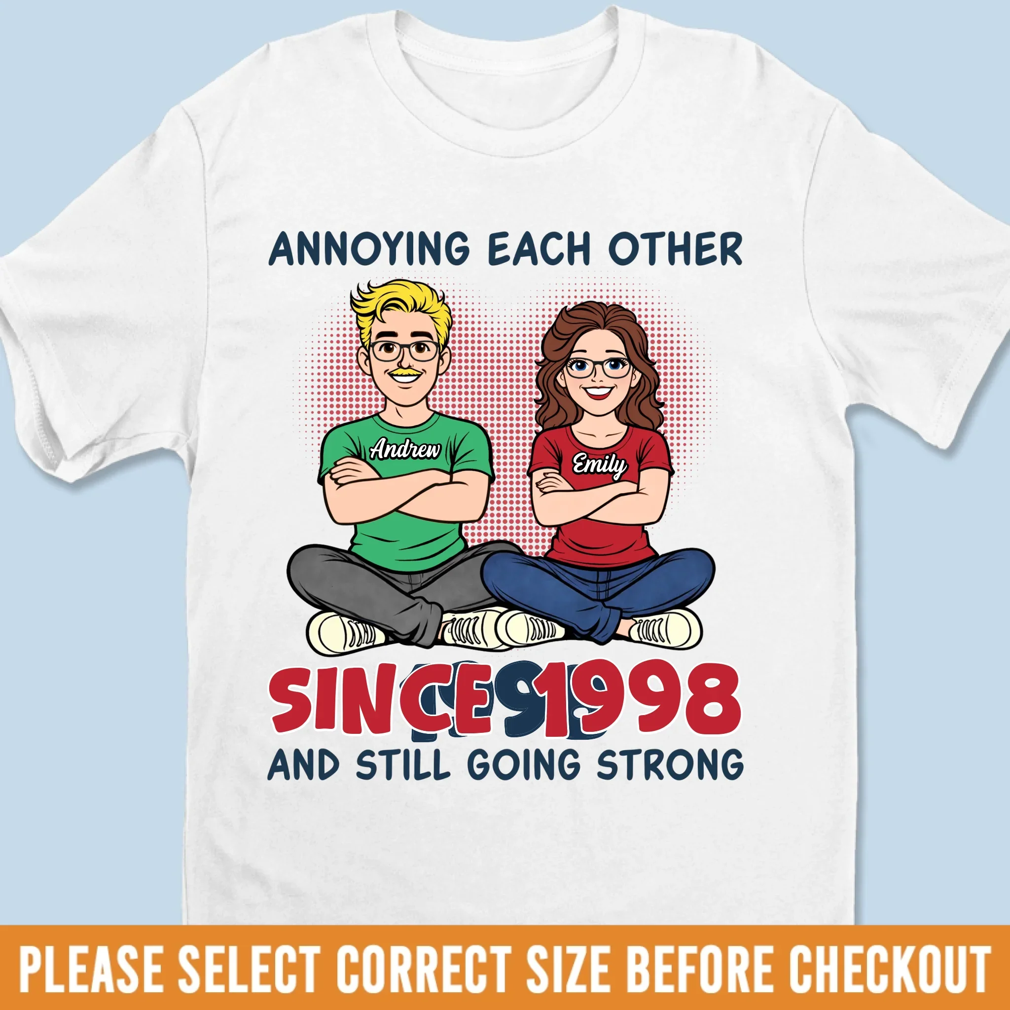 Custom Unisex T-shirt, Premium T-shirt, Hoodie - Personalized Anniversary Wedding Gifts For Husband And Wife, Him And Her - Our Love Holds Strong - Image 7