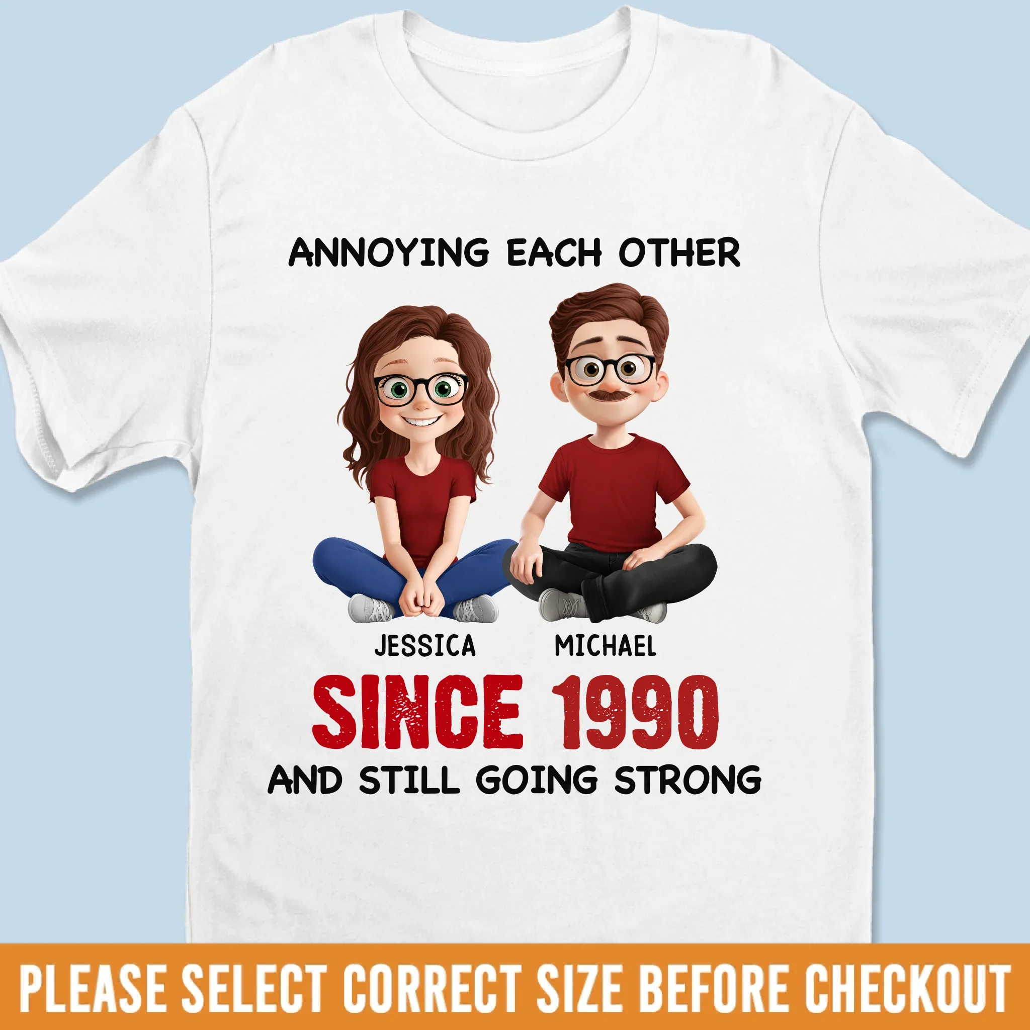 Custom Unisex T-shirt, Premium T-shirt, Hoodie - Personalized Anniversary Wedding Gifts For Husband And Wife, Him And Her - Partners In Crime Since Forever - Image 2