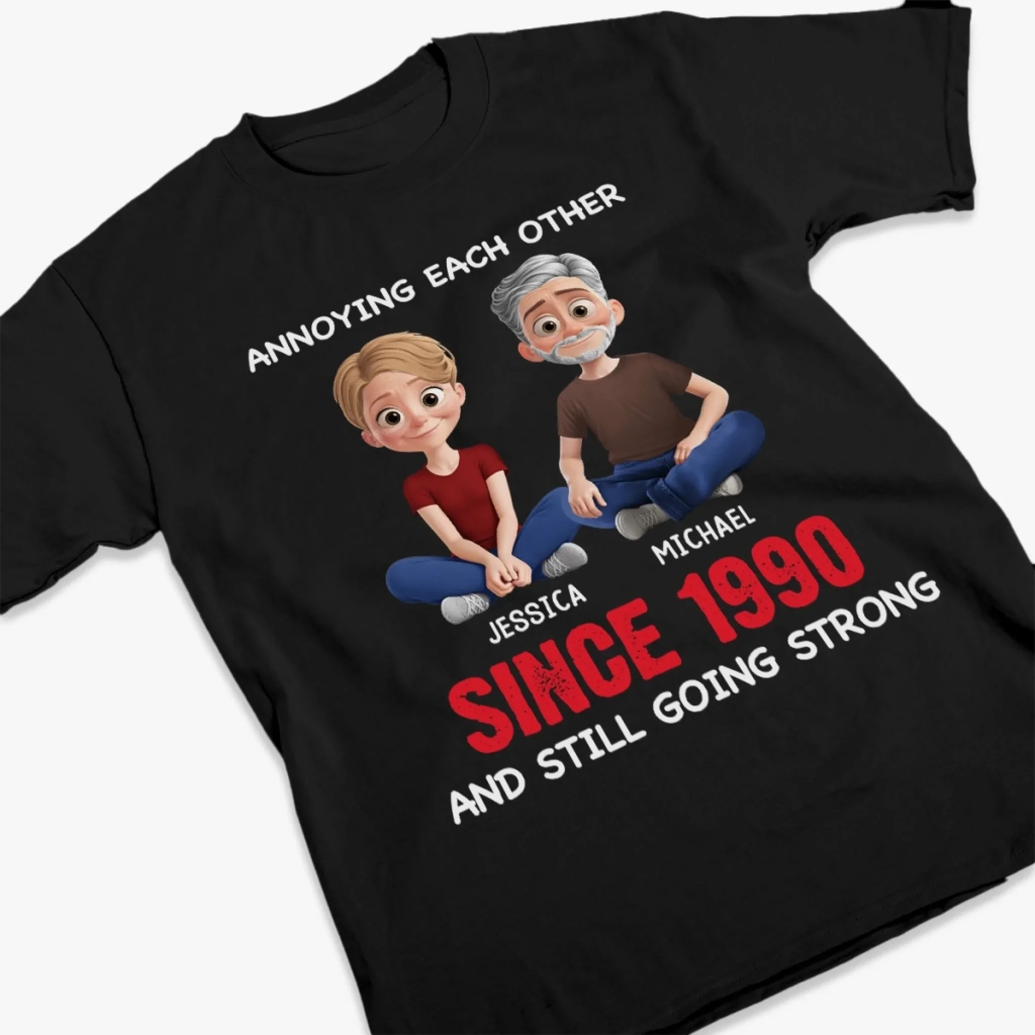 Custom Unisex T-shirt, Premium T-shirt, Hoodie - Personalized Anniversary Wedding Gifts For Husband And Wife, Him And Her - Partners In Crime Since Forever - Image 3
