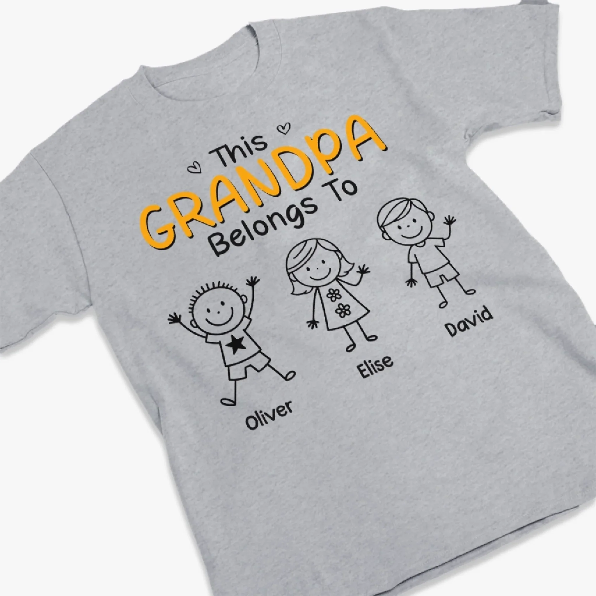 Custom Unisex T-shirt, Premium T-shirt, Hoodie - Personalized Birthday Gifts For Dad, Grandpa - This Grandpa Belongs To - Image 4