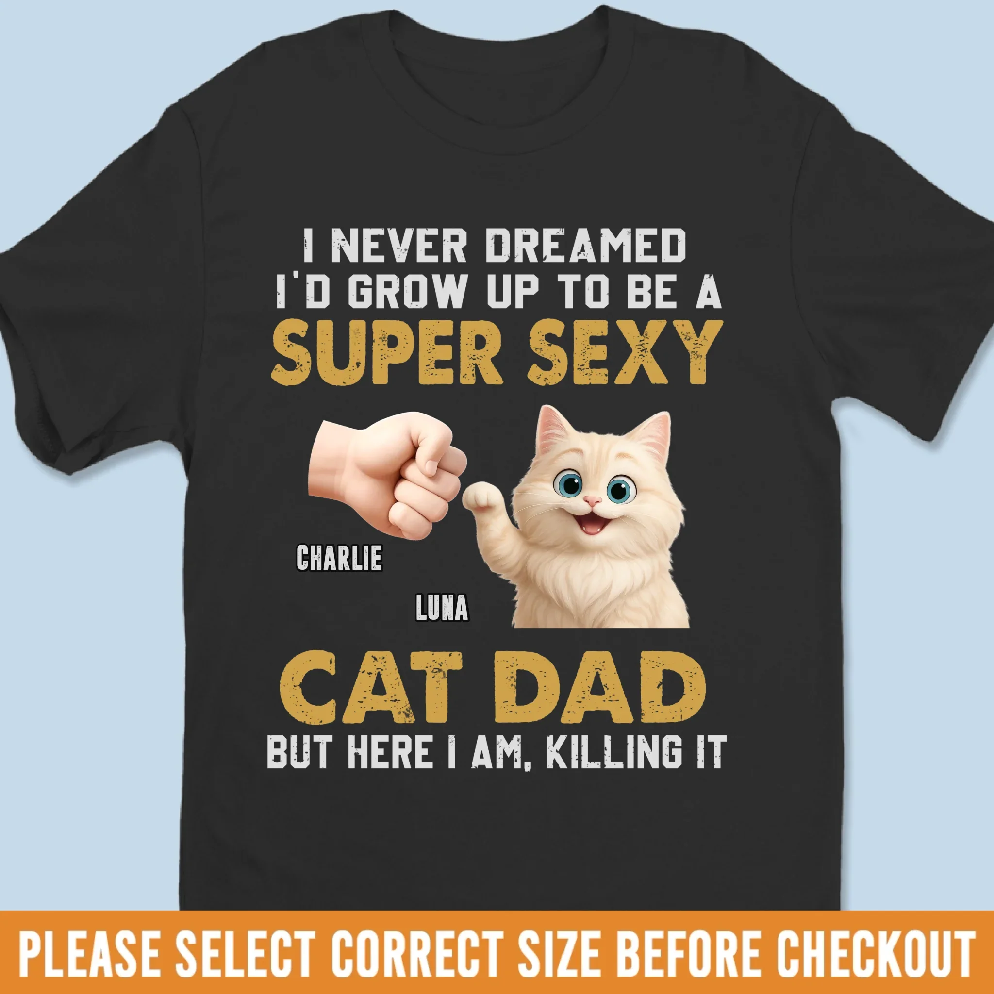 Custom Unisex T-shirt, Premium T-shirt, Hoodie - Personalized Christmas Birthday Gifts For Cat Lovers, Cat Mom And Dad - Fur Baby Spoiled Club - Image 2