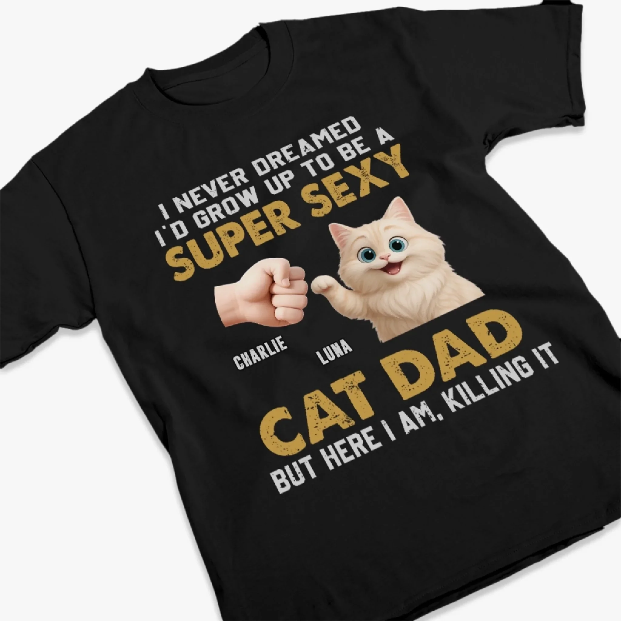Custom Unisex T-shirt, Premium T-shirt, Hoodie - Personalized Christmas Birthday Gifts For Cat Lovers, Cat Mom And Dad - Fur Baby Spoiled Club - Image 3