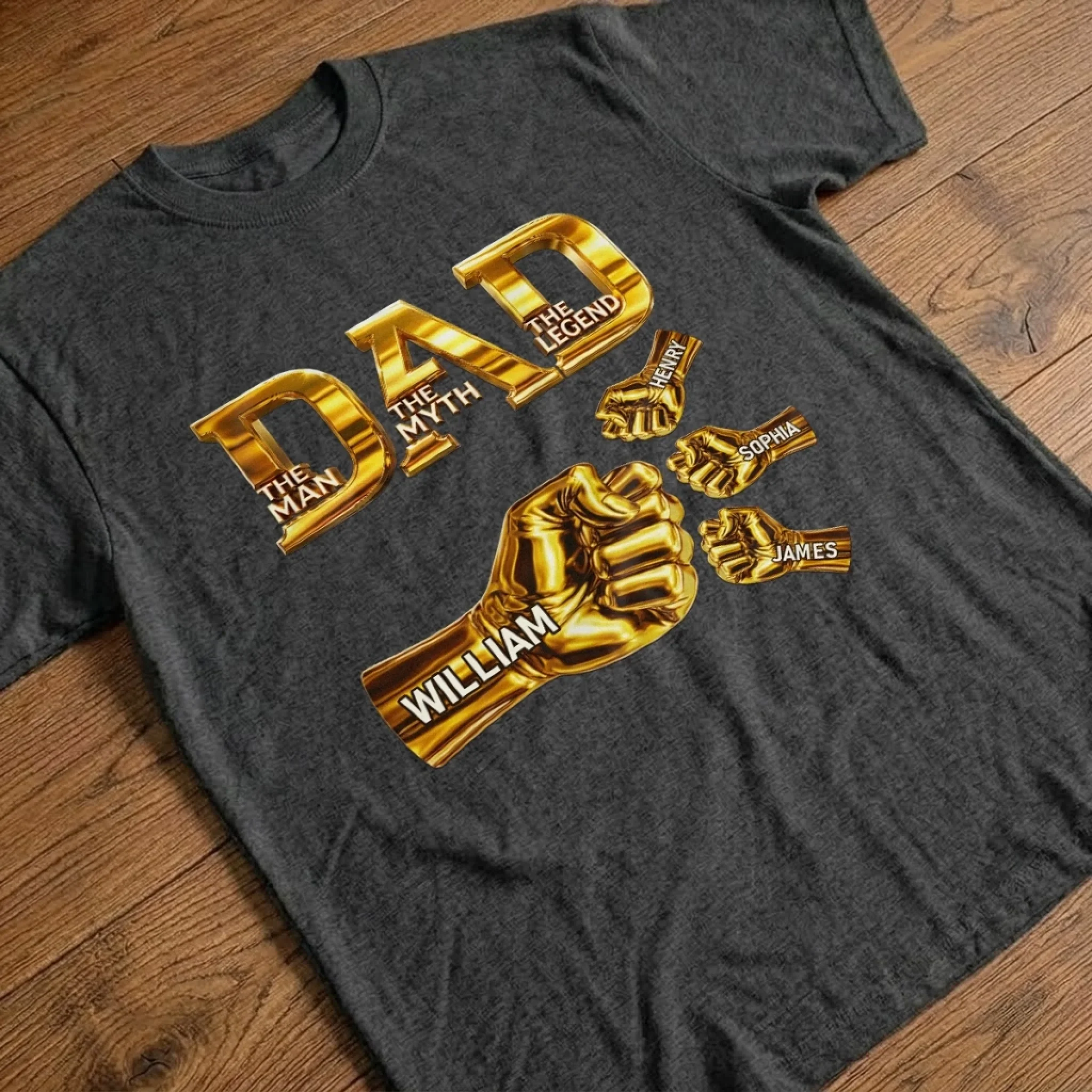 Custom Unisex T-shirt, Premium T-shirt, Hoodie - Personalized Father's Day Birthday Gifts For Dad, Grandpa - Dad Energy Never Fades - Image 3