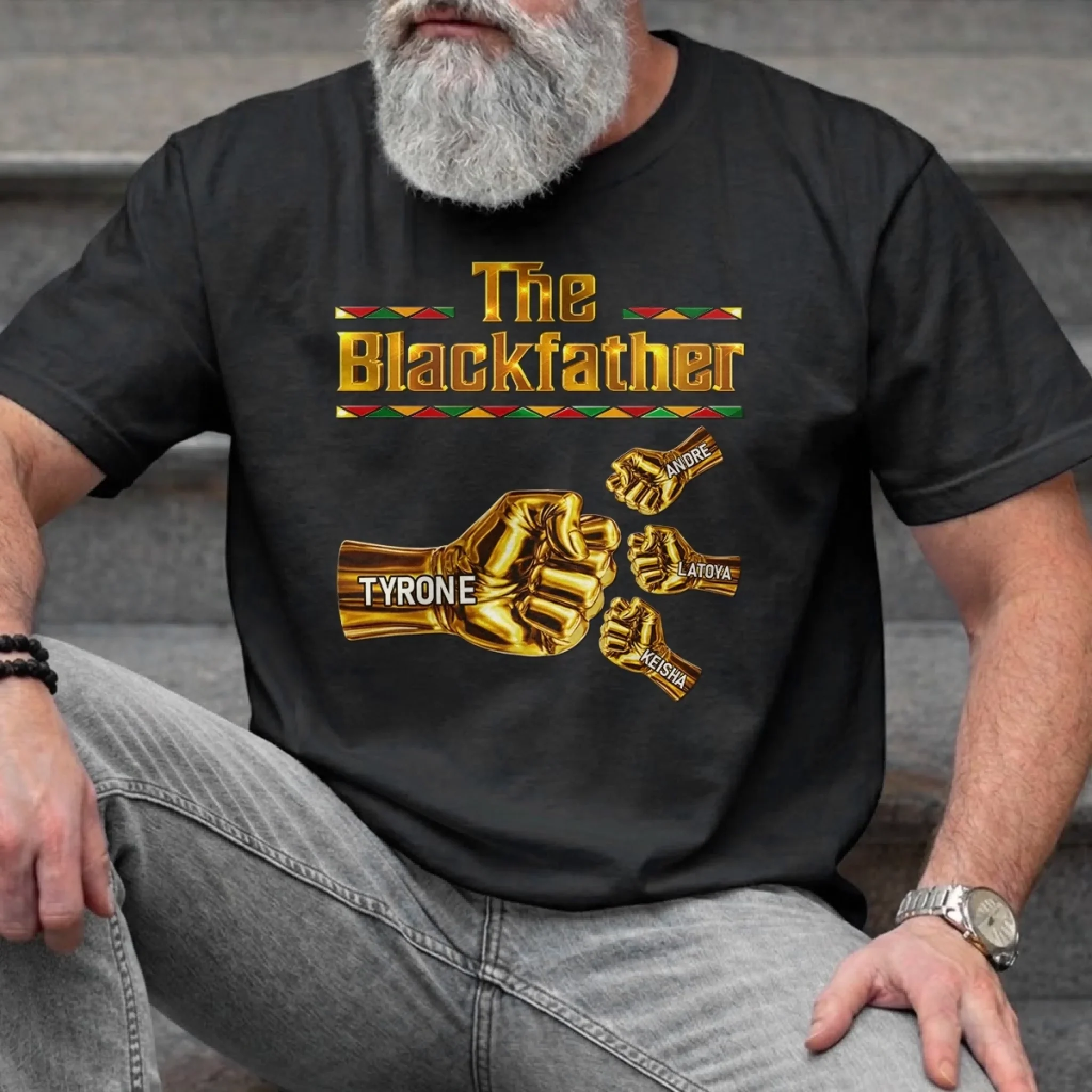 Custom Unisex T-shirt, Premium T-shirt, Hoodie - Personalized Father's Day Birthday Gifts For Dad, Grandpa - Fatherhood Looks Like Me - Image 2