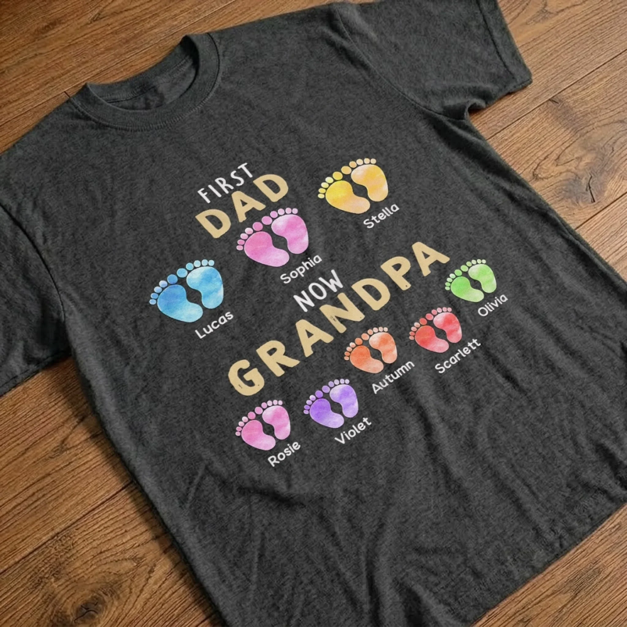 Custom Unisex T-shirt, Premium T-shirt, Hoodie - Personalized Father's Day Birthday Gifts For Dad, Grandpa - First Dad, Forever Hero - Image 3