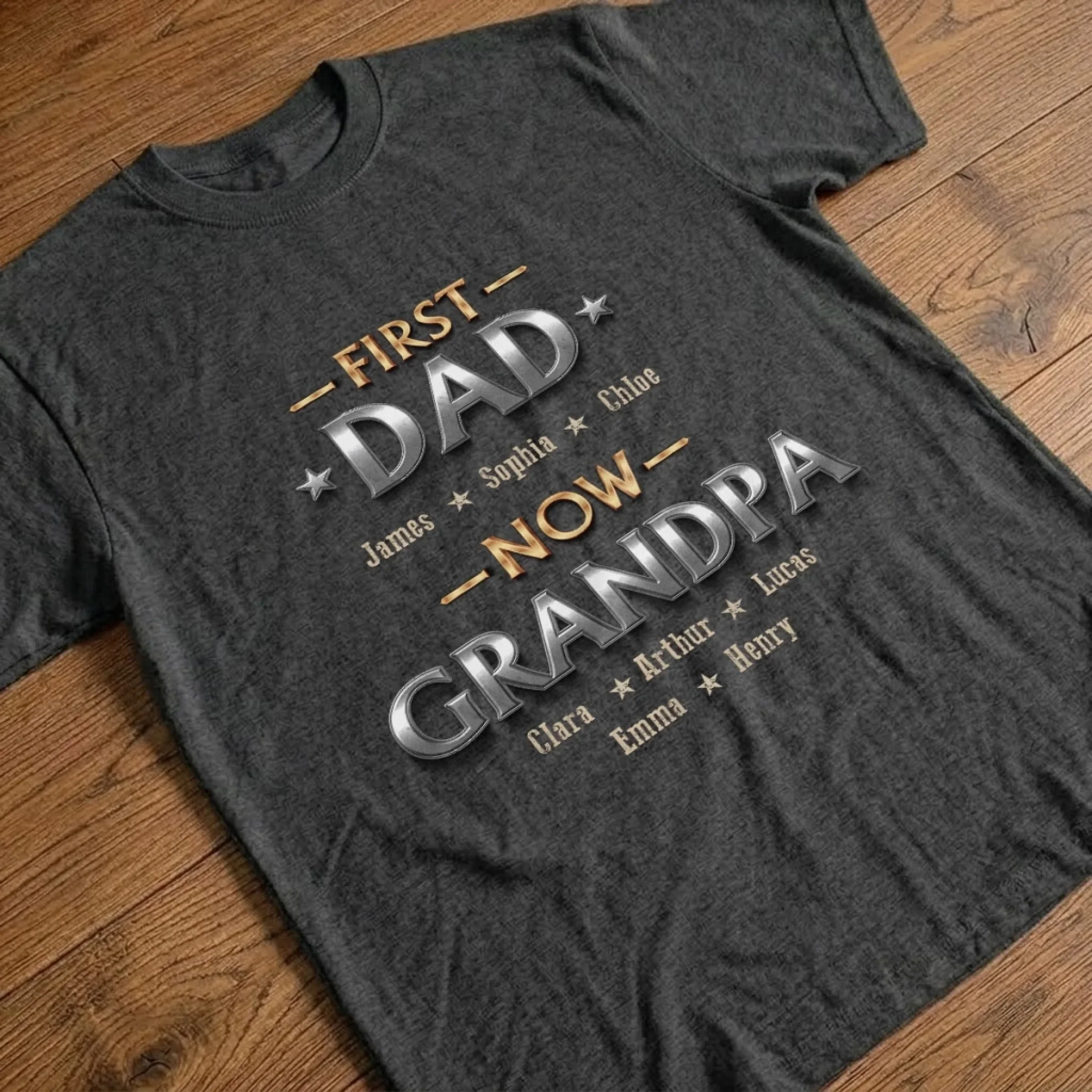 Custom Unisex T-shirt, Premium T-shirt, Hoodie - Personalized Father's Day Birthday Gifts For Dad, Grandpa - Living The Best Title - Image 3