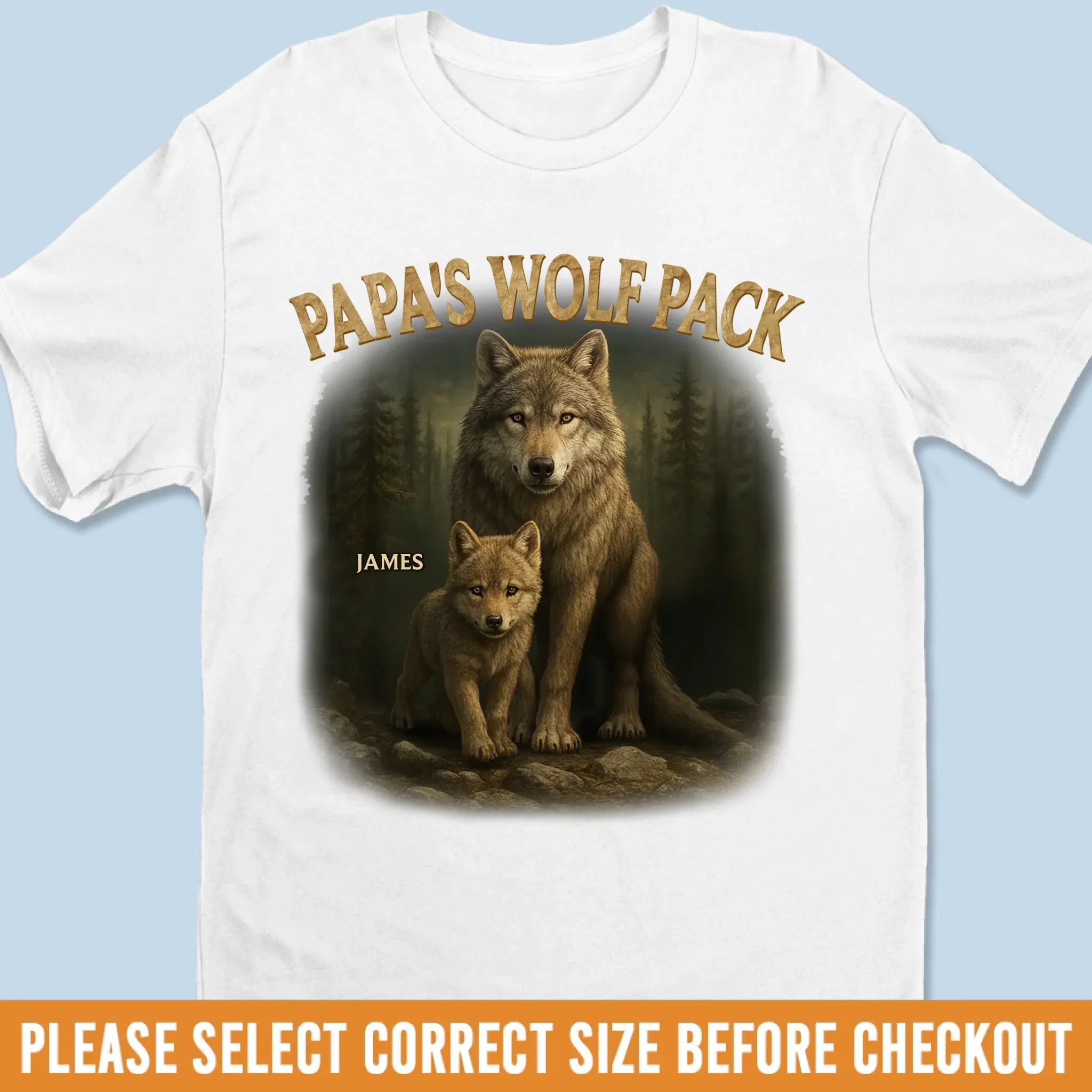 Custom Unisex T-shirt, Premium T-shirt, Hoodie - Personalized Father's Day Birthday Gifts For Dad, Grandpa - Papa’s Wolf Pack - Image 10