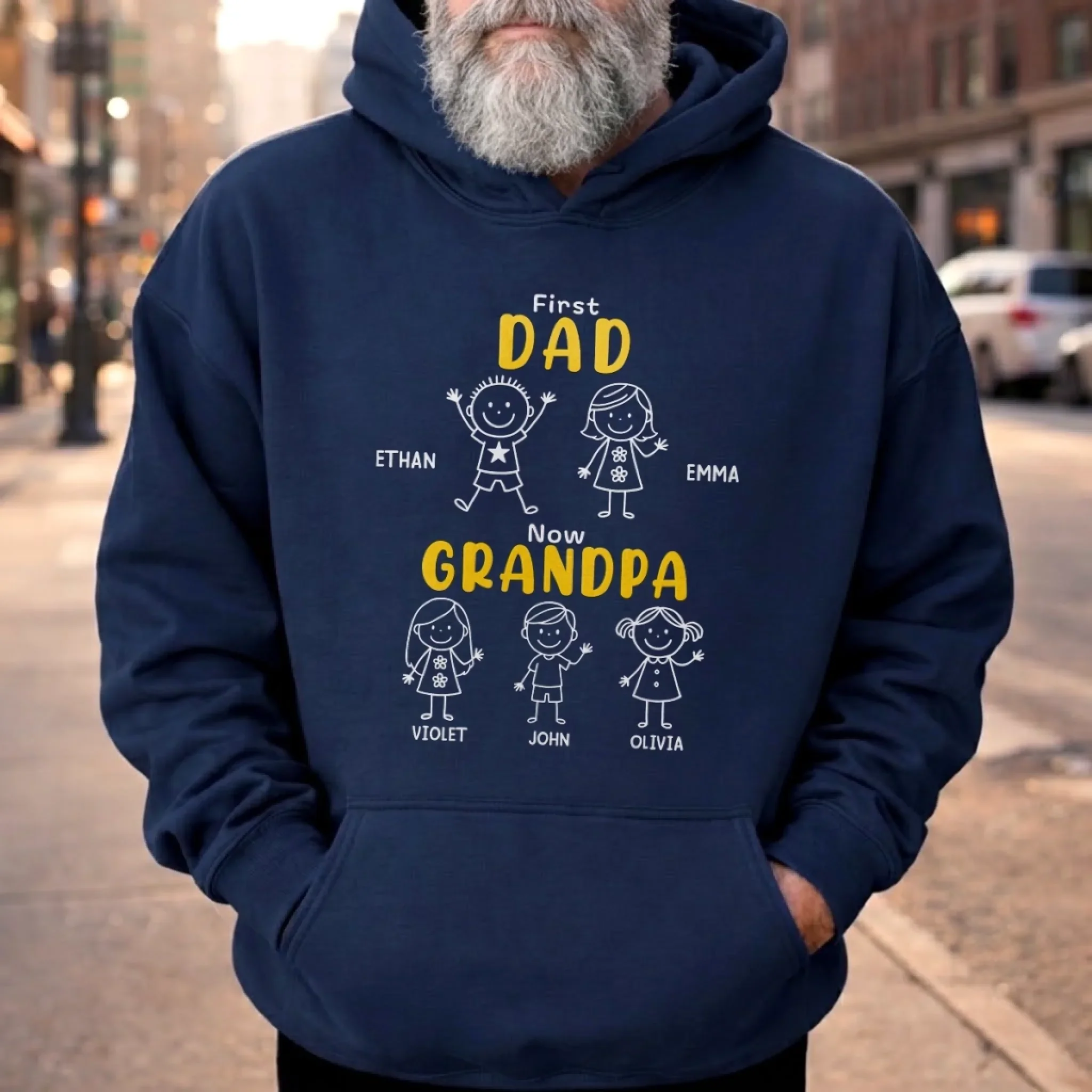 Custom Unisex T-shirt, Premium T-shirt, Hoodie - Personalized Father's Day Birthday Gifts For Dad, Grandpa - The Coolest Grandpa Ever - Image 4
