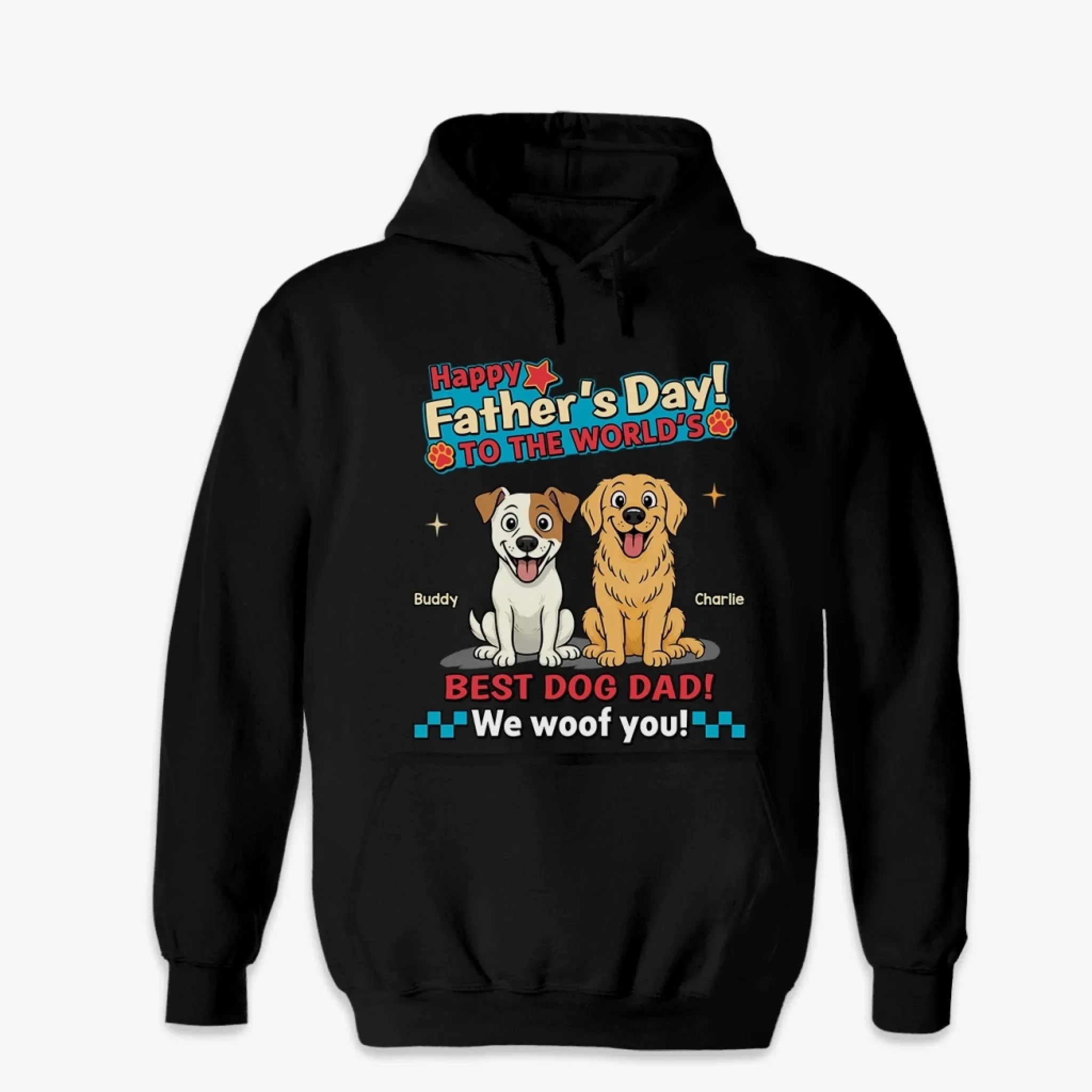 Custom Unisex T-shirt, Premium T-shirt, Hoodie - Personalized Father's Day Birthday Gifts For Dog Lovers, Dog Dad - My Dog Thinks I’m Pawsome - Image 4