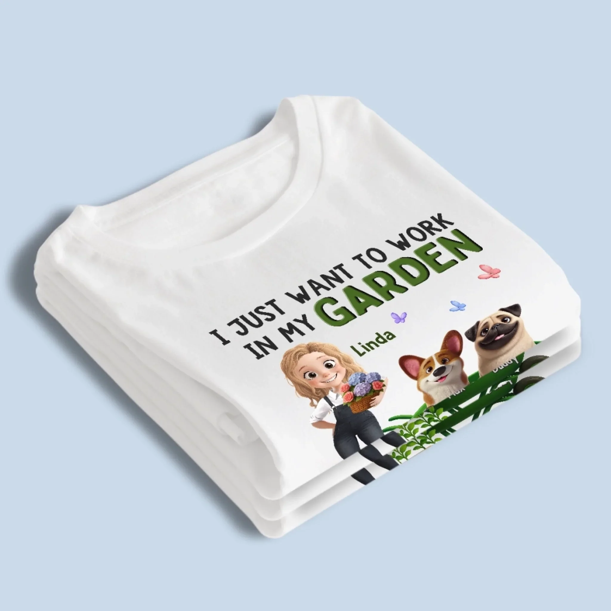 Custom Unisex T-shirt, Premium T-shirt, Hoodie - Personalized Garden Gifts For Gardeners, Dog Lovers, Dog Dad And Mom - Gardening And Dog Cuddles All I Need - Image 4