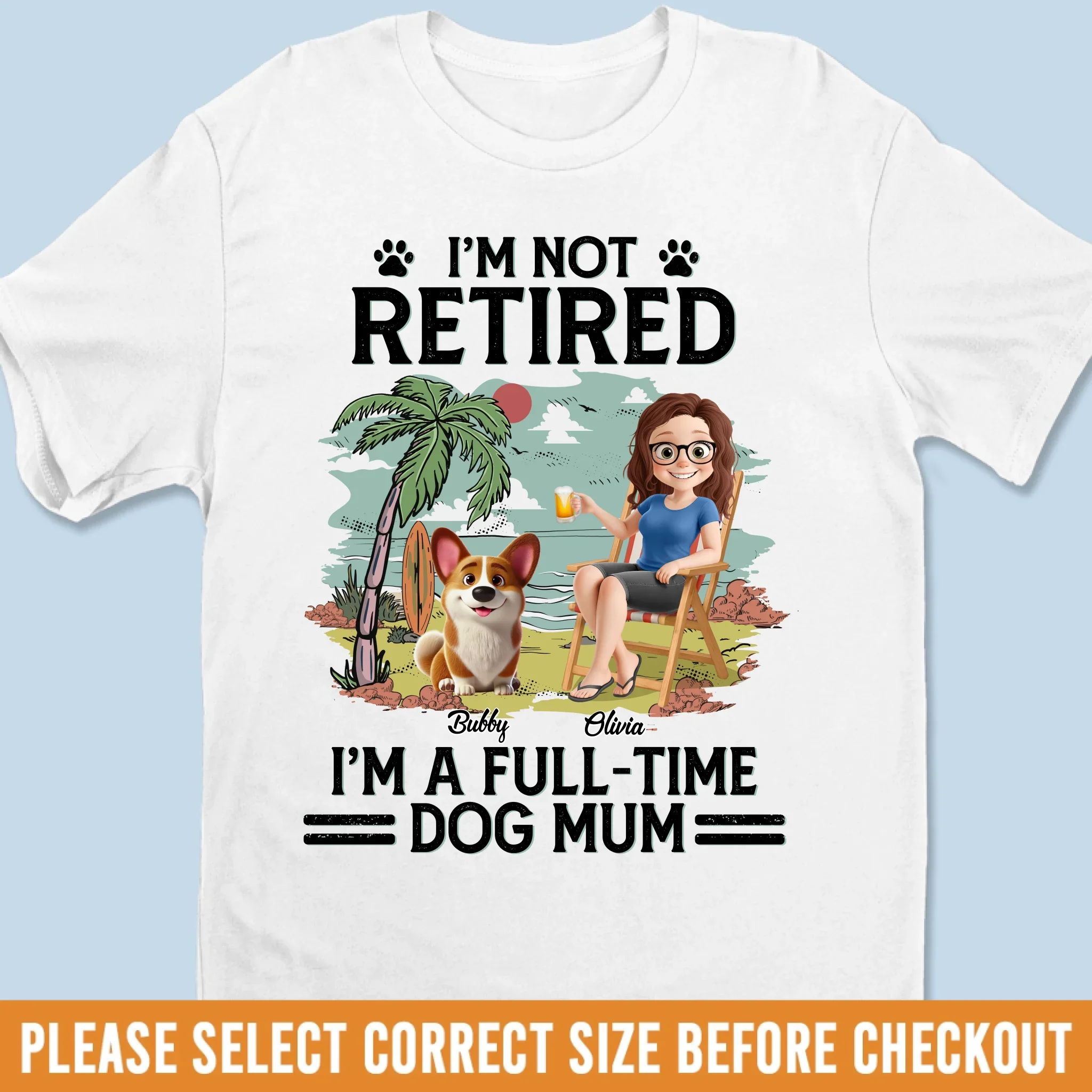 Custom Unisex T-shirt, Premium T-shirt, Hoodie - Personalized Retirement Gifts For Women, Men, Dog Dad And Mom - Not Retired Just Dog Mom Mode - Image 2