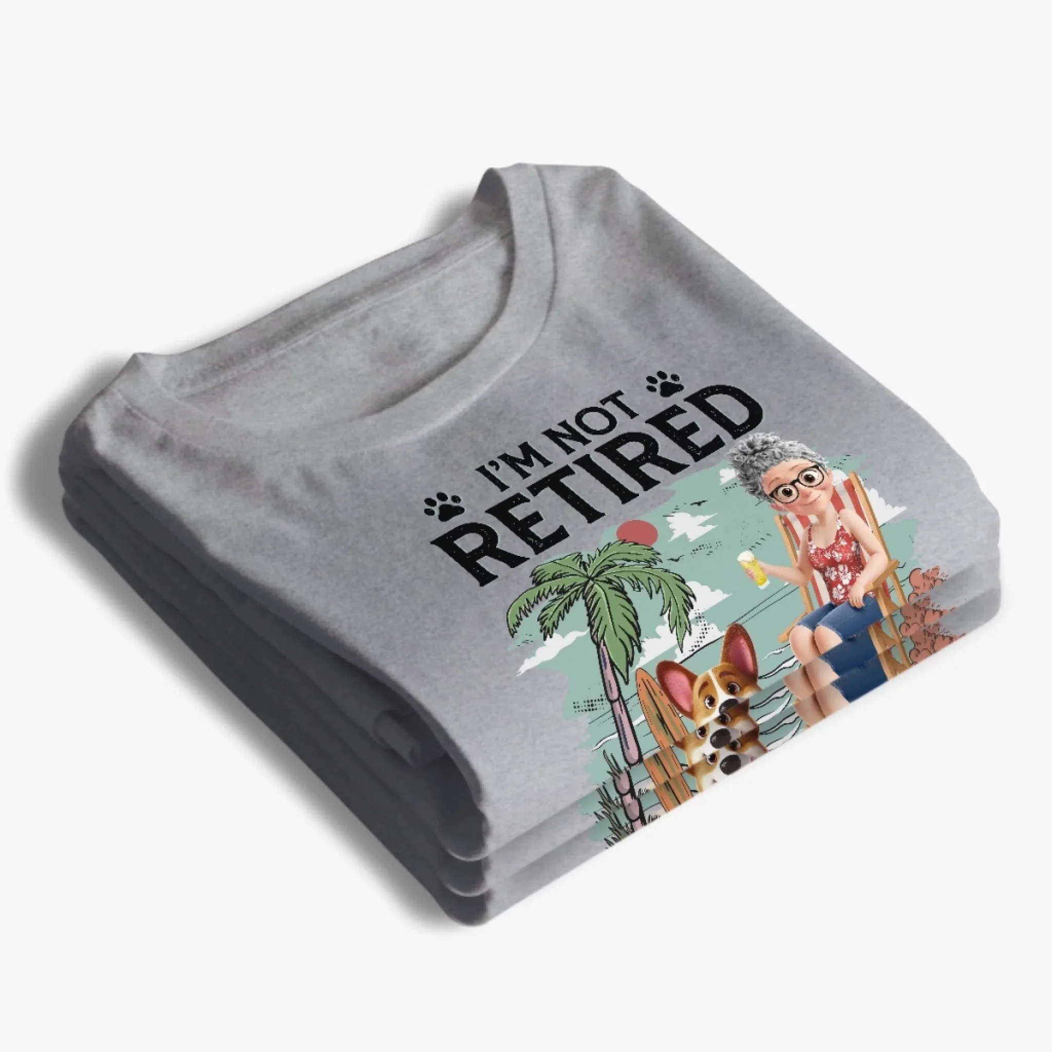 Custom Unisex T-shirt, Premium T-shirt, Hoodie - Personalized Retirement Gifts For Women, Men, Dog Dad And Mom - Not Retired Just Dog Mom Mode - Image 4