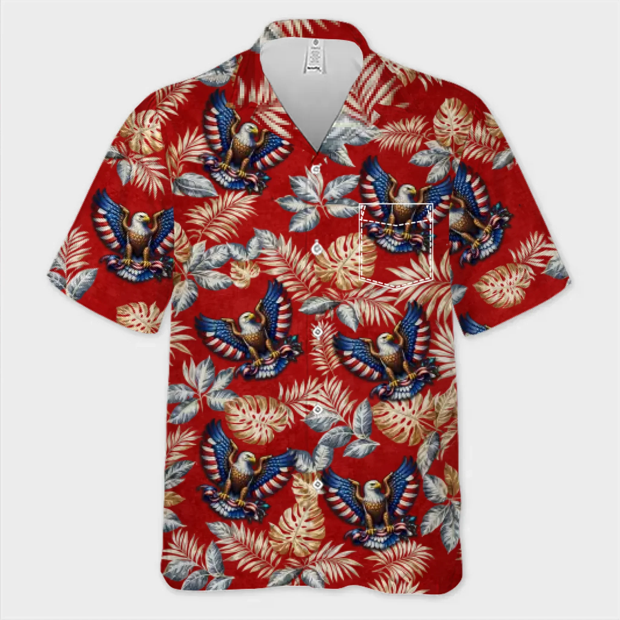 Custom Unisex Tropical Hawaiian Aloha Shirt - Personalized America 250th Anniversary Gifts For Women, Men - United In Brave Spirit 🇺🇸 - Image 3