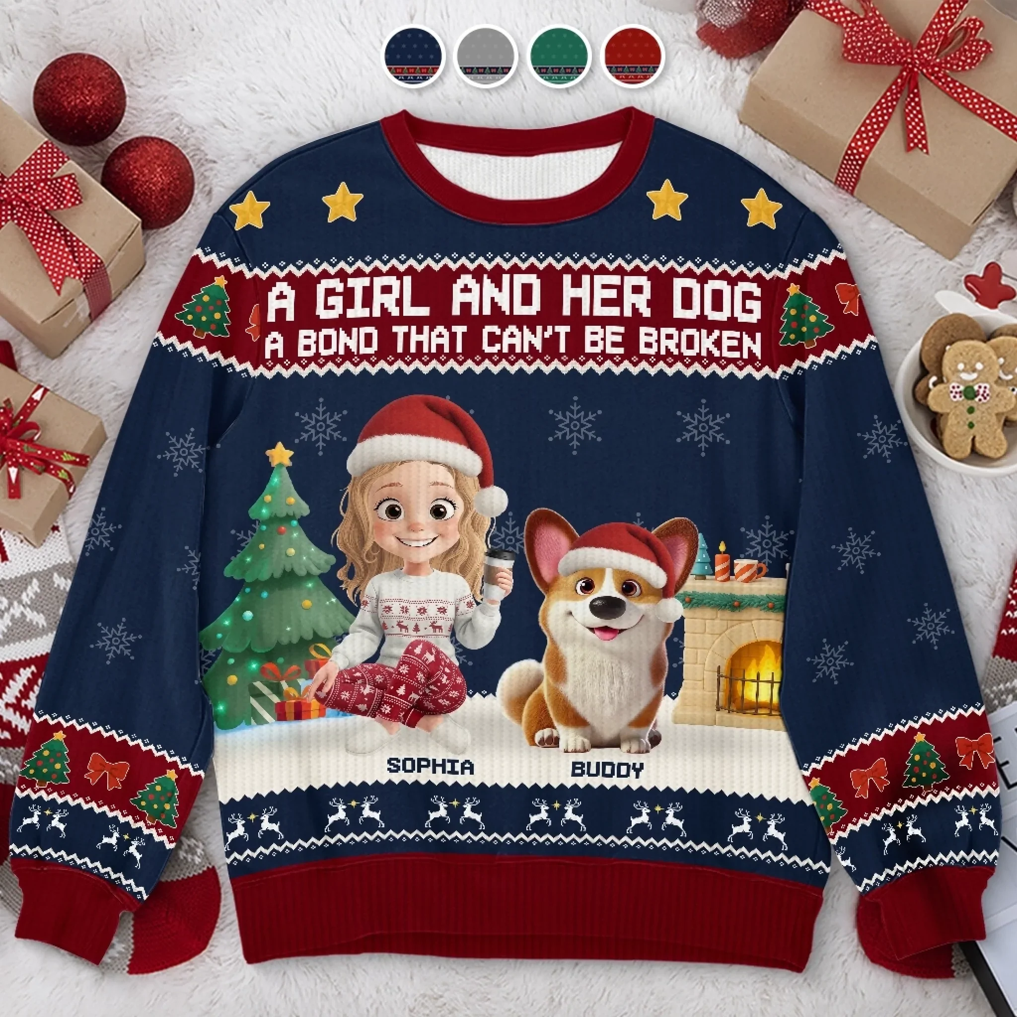 Custom Unisex Ugly Sweatshirt - Personalized Christmas Birthday Gifts For Dog Cat Lovers, Dog Dad And Mom, Cat Owners - Forever My Fur Family