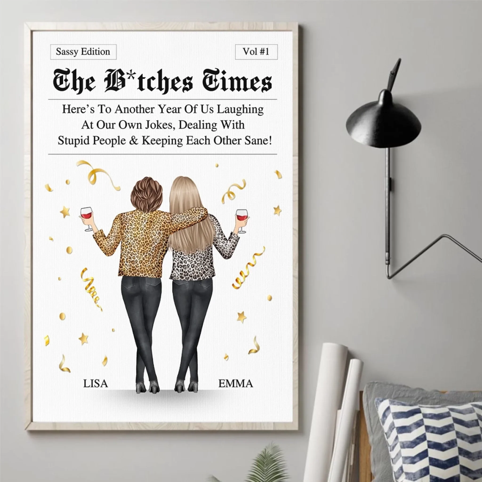 Custom Vertical Poster - Personalized Best Friend Birthday Gifts For Women, Besties, Sisters, BFF - The Besties Times - Image 3
