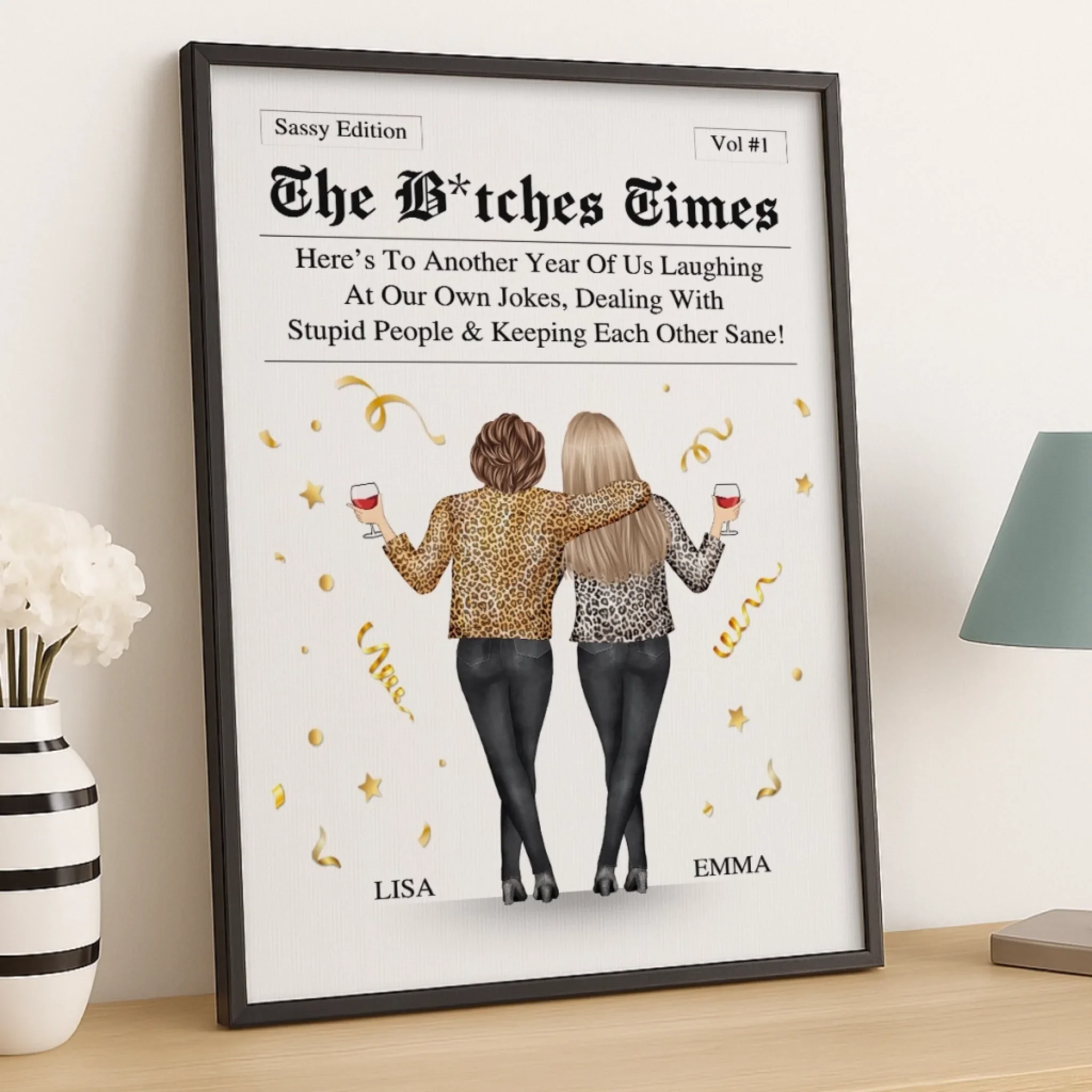 Custom Vertical Poster - Personalized Best Friend Birthday Gifts For Women, Besties, Sisters, BFF - The Besties Times - Image 4
