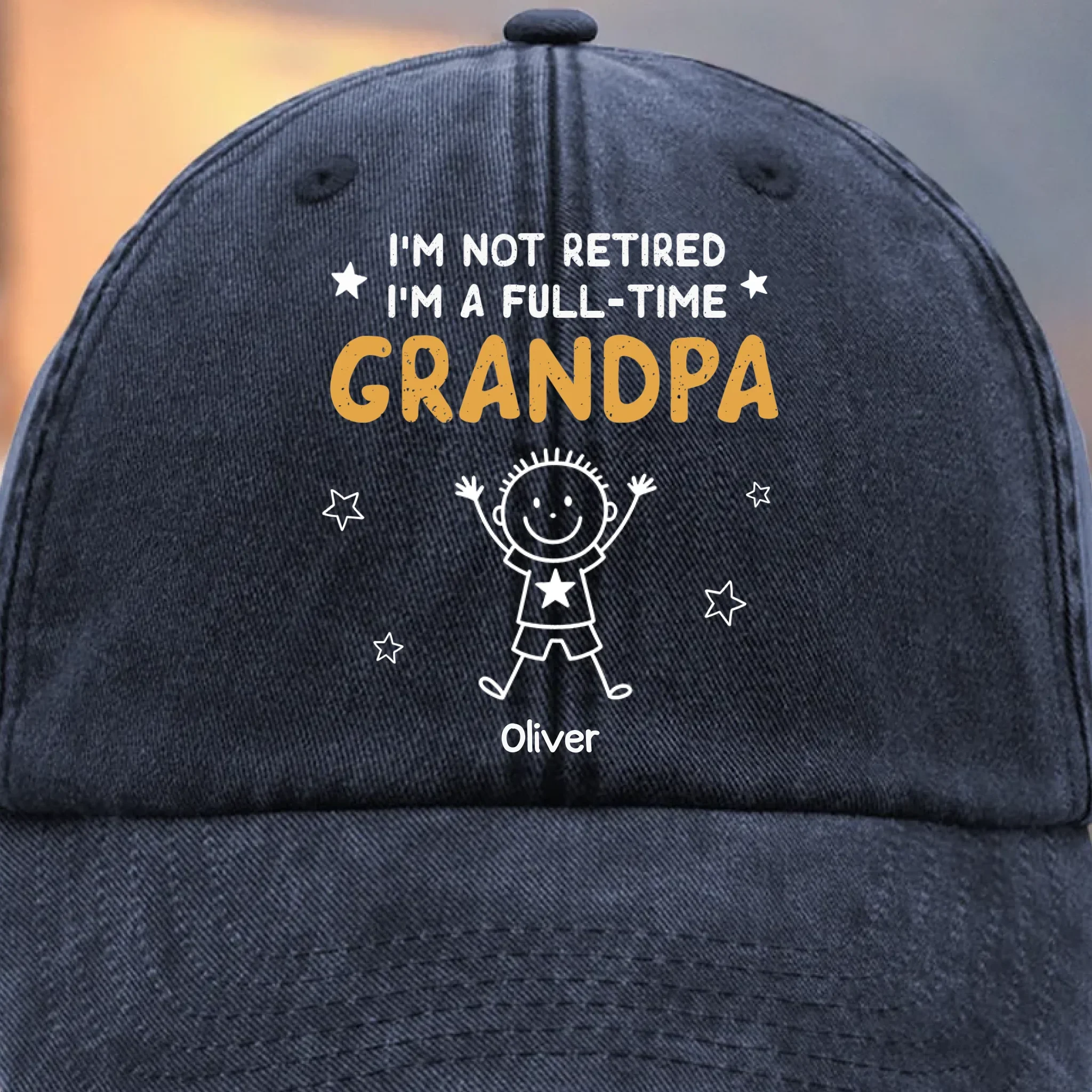 Custom Vintage Washed Denim Baseball Cap - Personalized Birthday Gifts For Dad, Grandpa - Your Love Leads Our Journey - Image 2