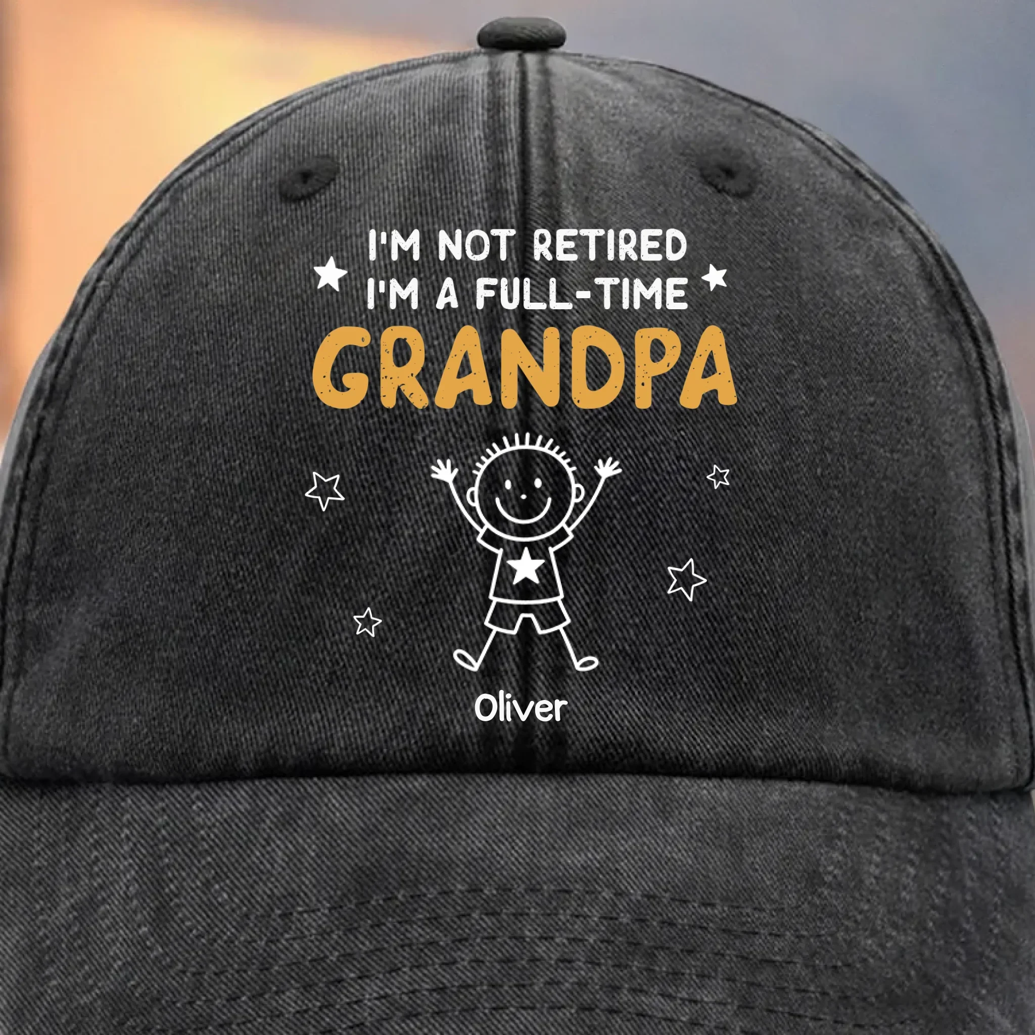 Custom Vintage Washed Denim Baseball Cap - Personalized Birthday Gifts For Dad, Grandpa - Your Love Leads Our Journey - Image 3